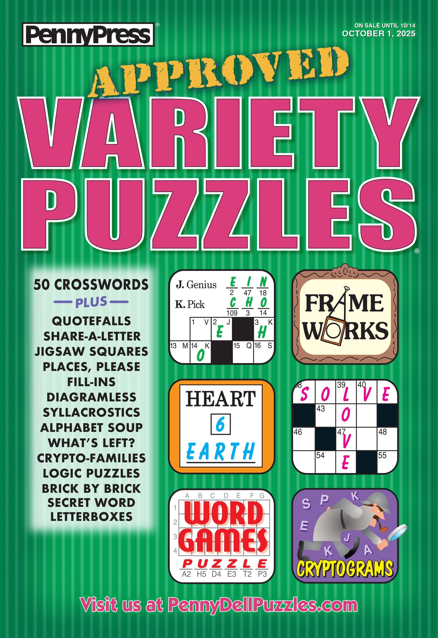 Penny Press - Approved Variety Puzzles: October 2025 Edition, Fun For All Ages & Skill Levels With Anagrams, Codewords, Math Challenges, Scoring Games & More!
