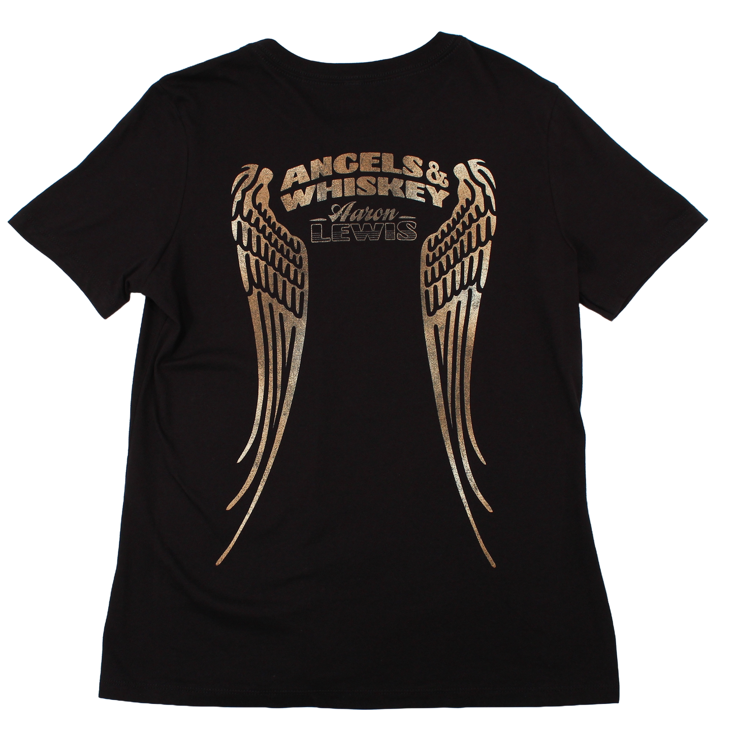 Aaron Lewis Angels and Whiskey Womens T Shirt Black