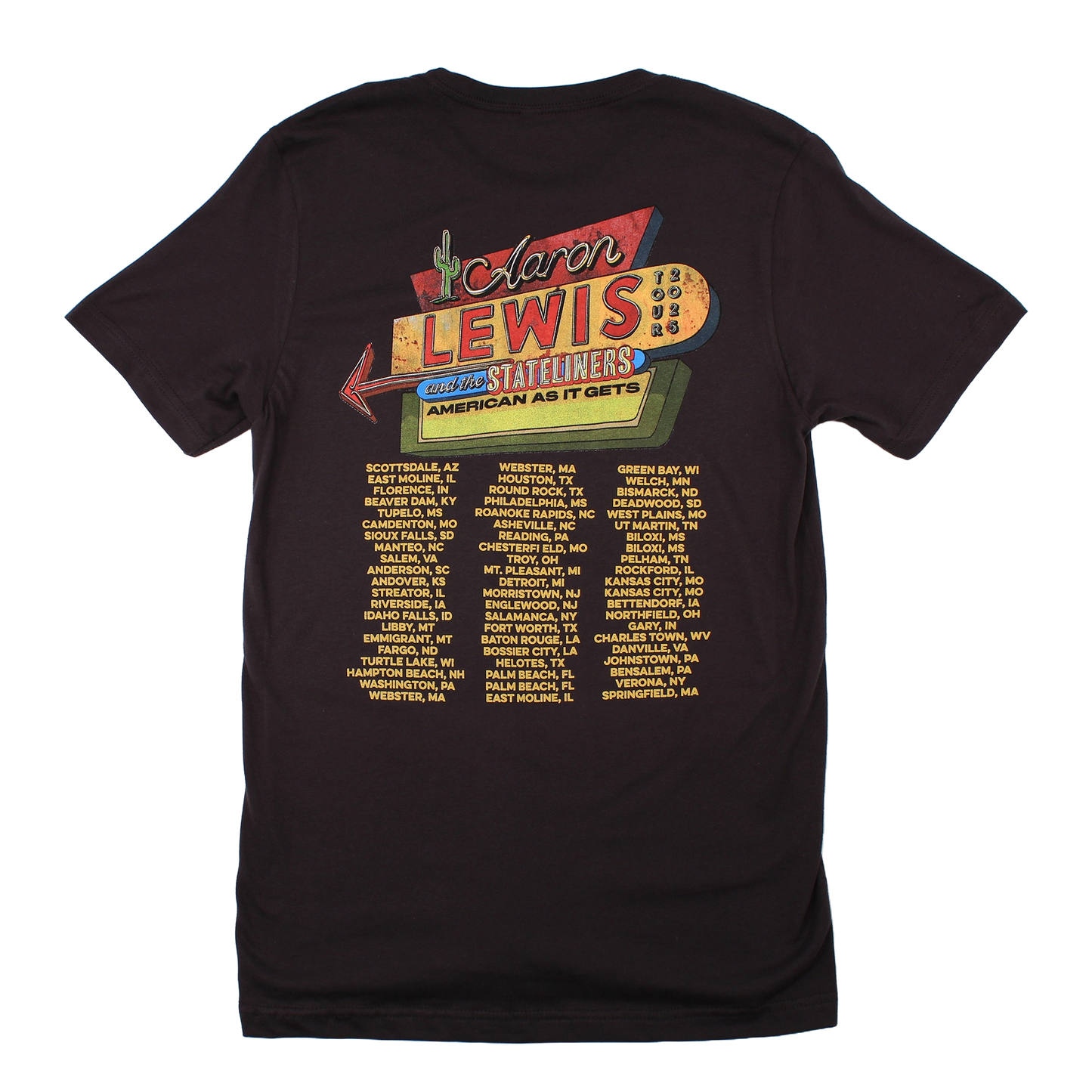 Aaron Lewis 2025 Marquee Tour Mens T Shirt Dark Gray