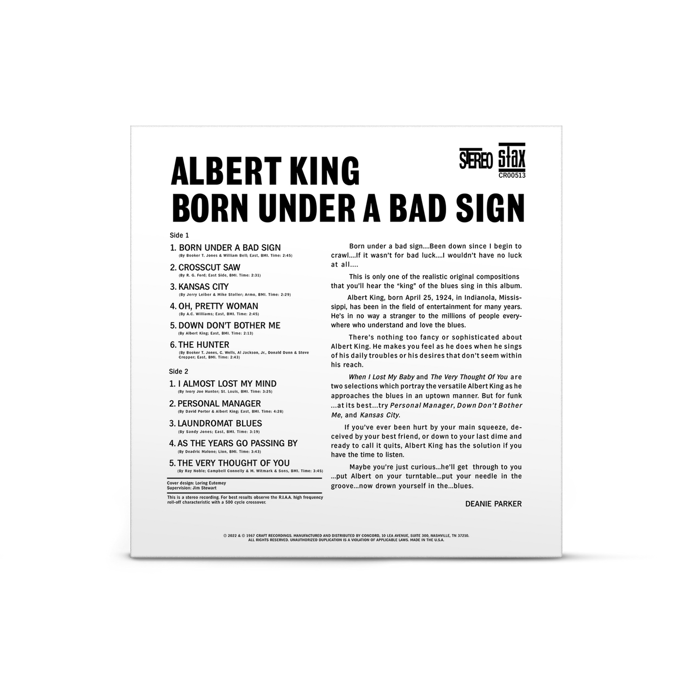 Born Under A Bad Sign (180g LP) Vinyl Record