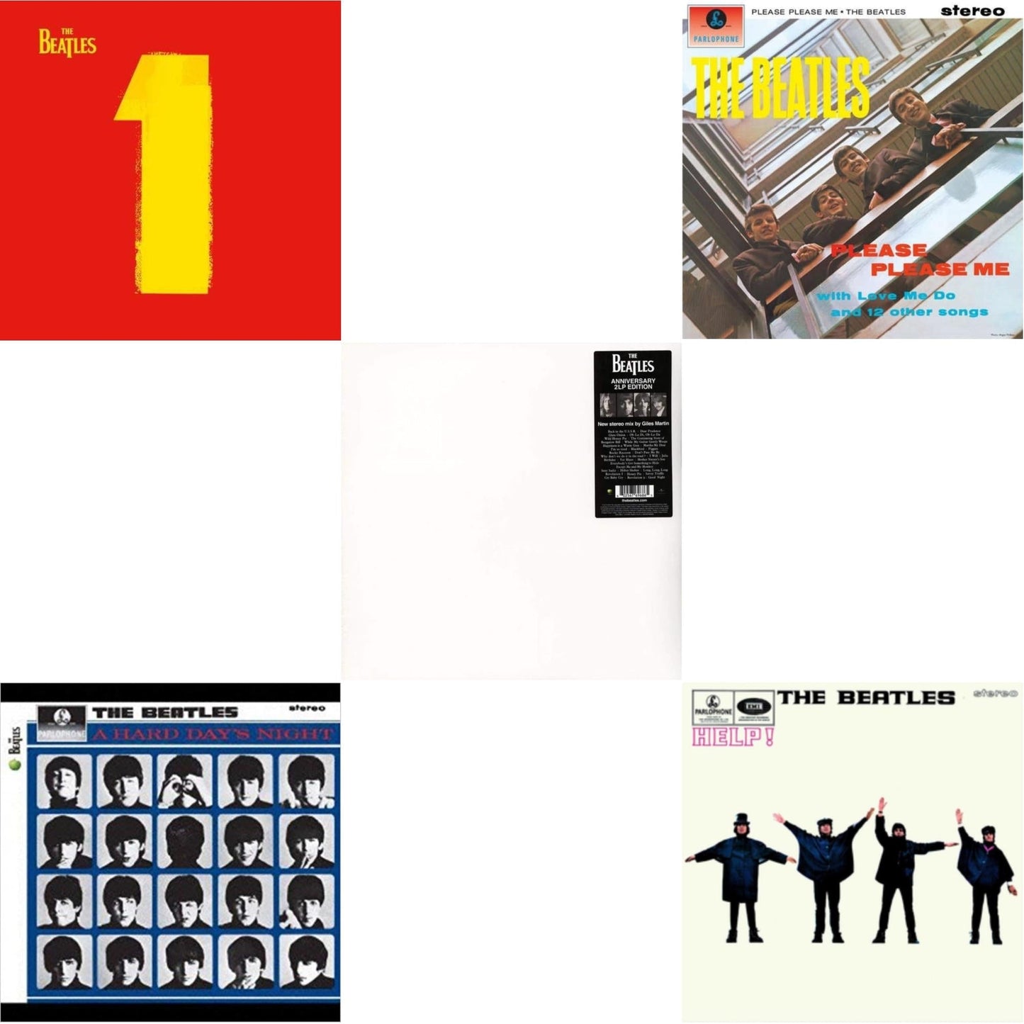 Beatles - Hard Day's Night & Help & Please Please Me & 1 (2015 Reissue) & Beatles (The White Album) (2 LP)