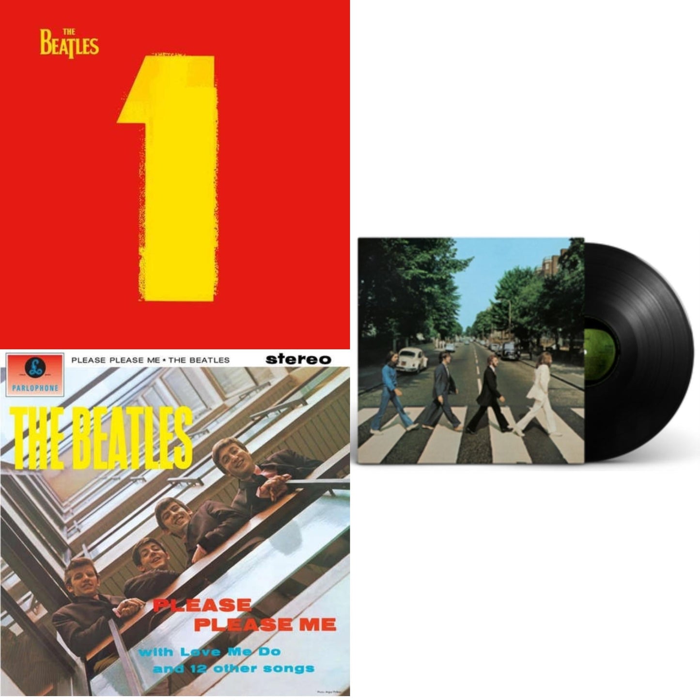 Beatles - Please Please Me & 1 (2015 Reissue) & Abbey Road Anniversary - LP Vinyl Bundle