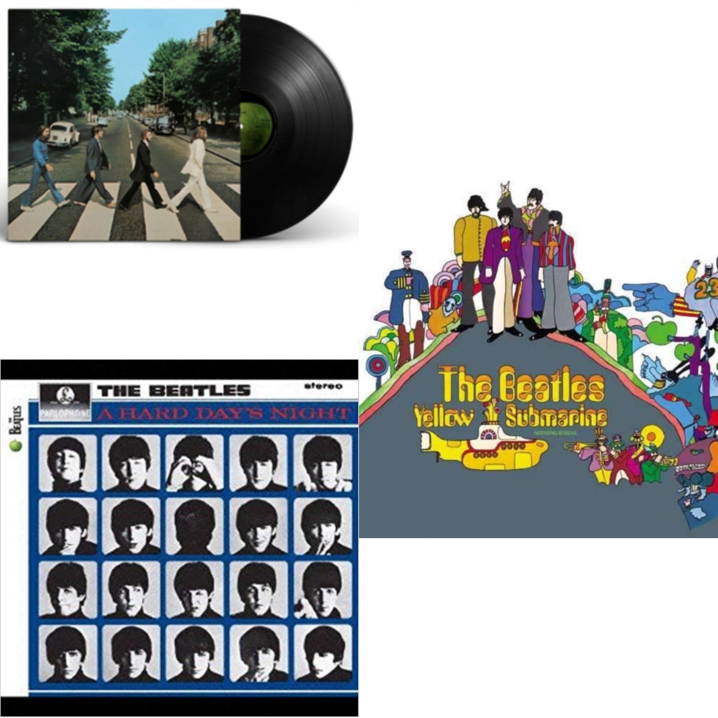 Beatles - Hard Day's Night & Yellow Submarine & Abbey Road Anniversary - LP Vinyl Bundle