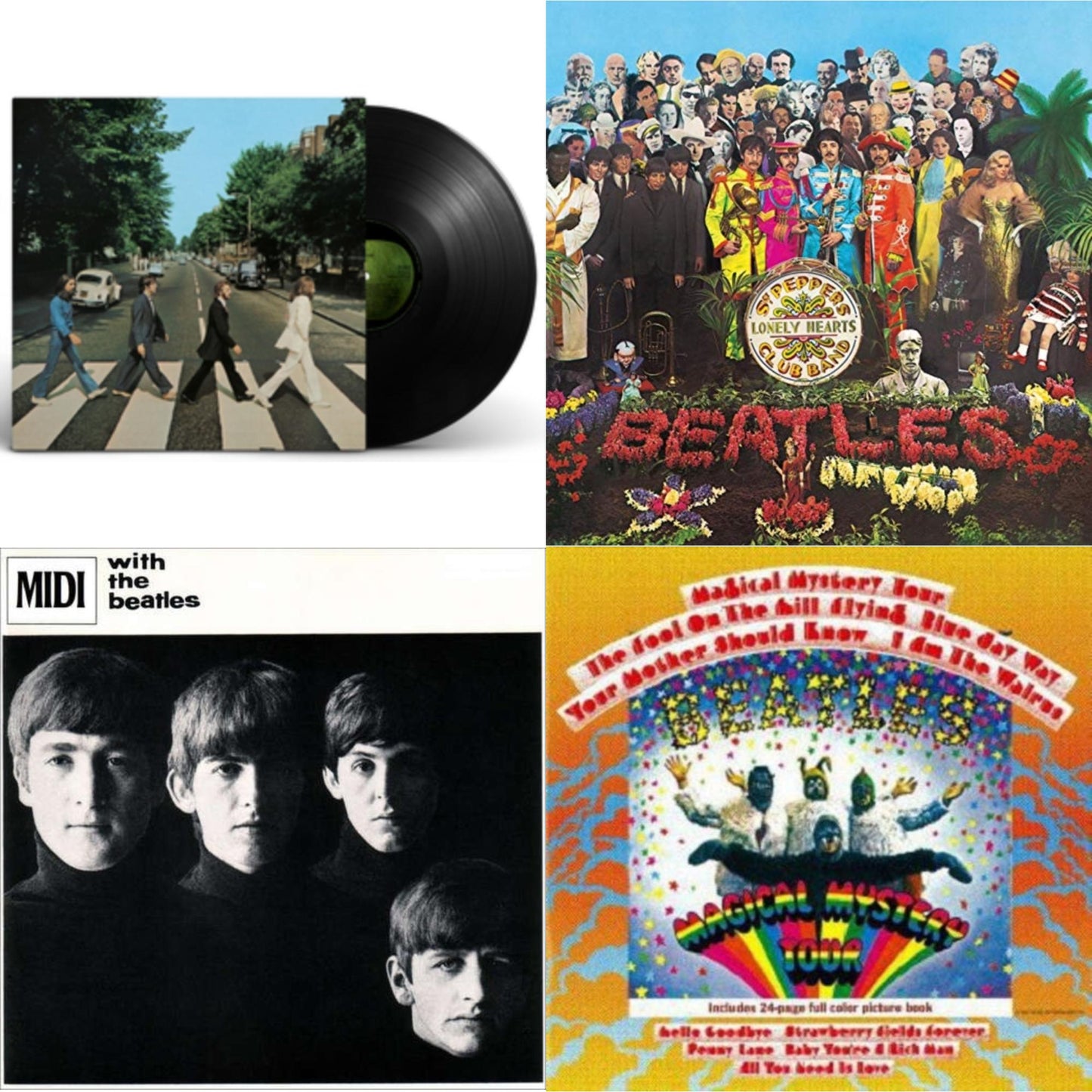 Beatles - With The Beatles & Magical Mystery Tour & Sgt. Pepper's Lonely Hearts Club Band (2017 Stereo Mix/180G/Original Stencils) & Abbey Road Anniversary - LP Vinyl Bundle