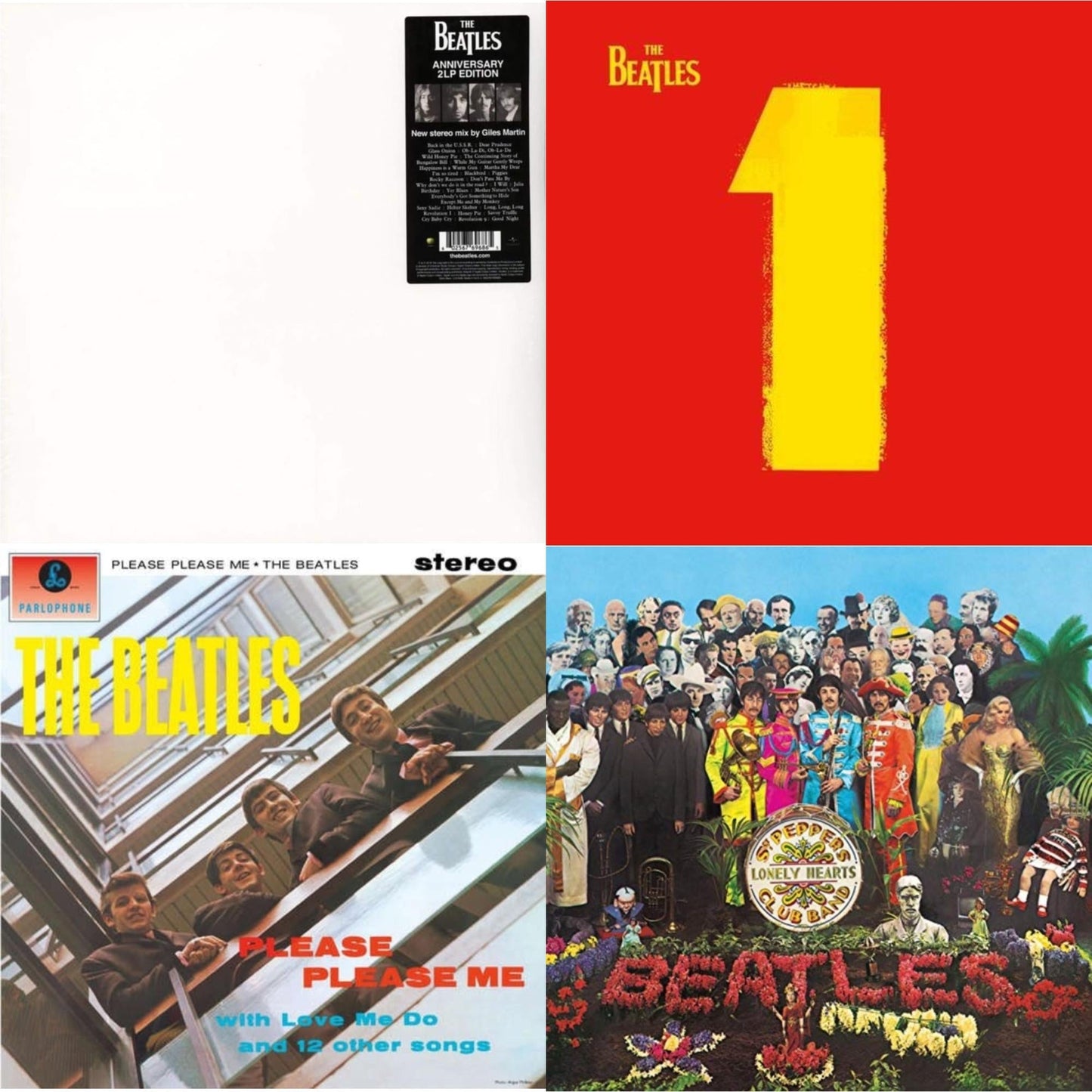 Beatles - Please Please Me & 1 (2015 Reissue) & Sgt. Pepper's Lonely Hearts Club Band (2017 Stereo Mix/180G/Original Stencils) & Beatles (The White Album) (2LP)