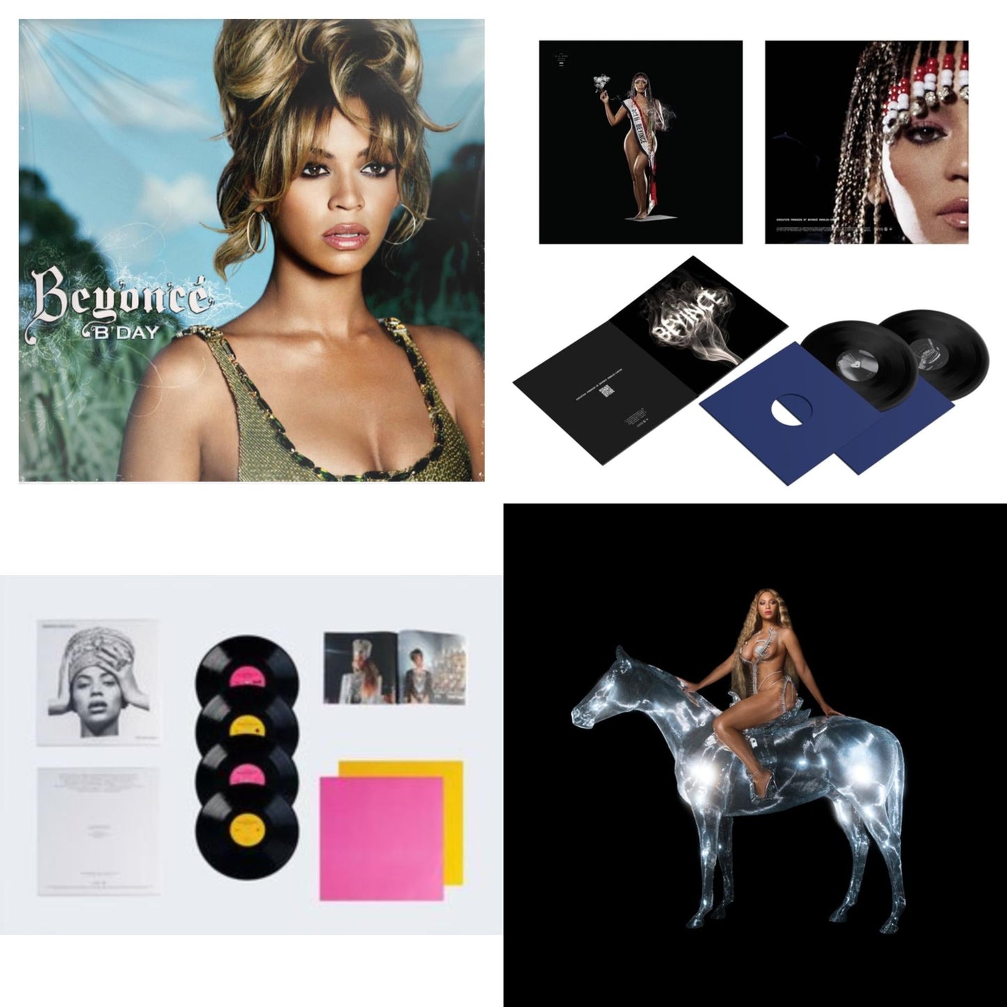 Beyonce - B'day (2LP/180G) & Cowboy Carter (X) (2LP/180G/Bead Face) & Homecoming: The Live Album (4LP/Slipcase Jacket/Booklet) & Renaissance (X) (180G/2LP)