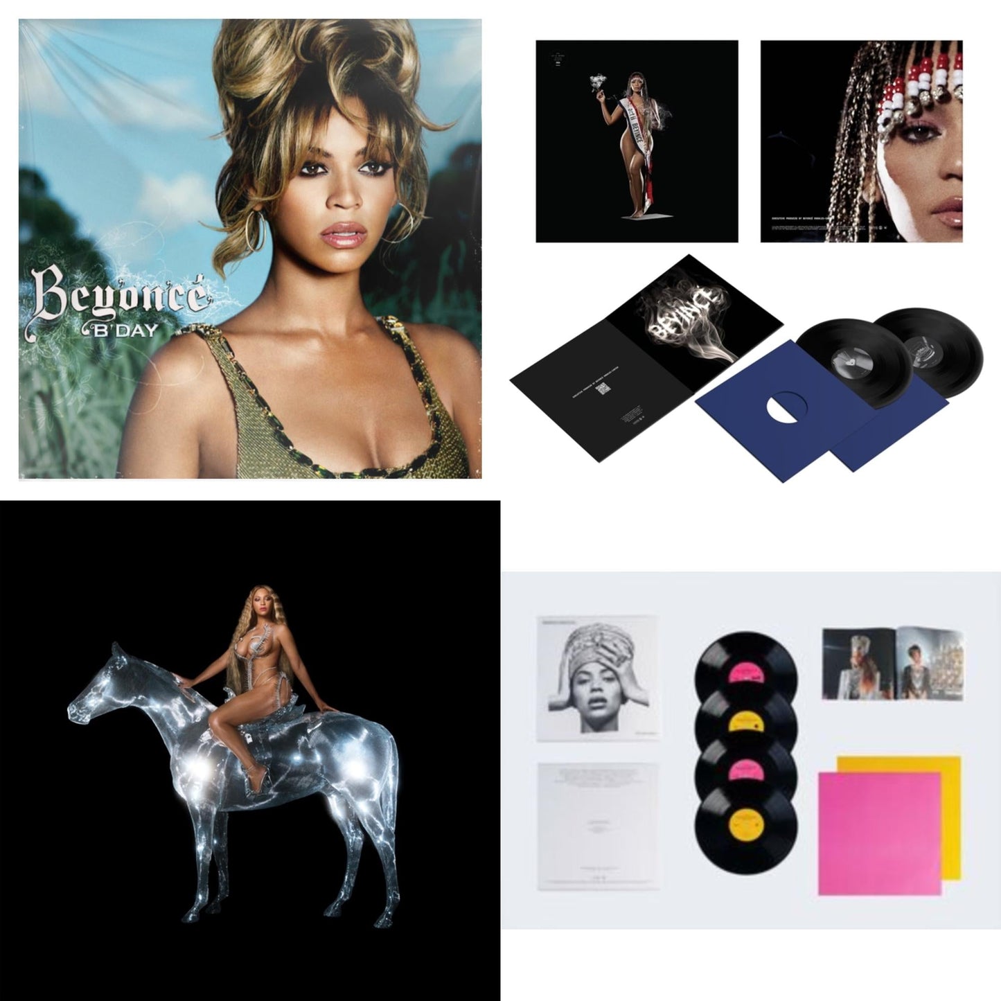 Beyonce - B'day (2LP/180G) & Cowboy Carter (X) (2LP/180G/Bead Face) & Renaissance (X) (180G/2LP) & Homecoming: The Live Album (4LP/Slipcase Jacket/Booklet)