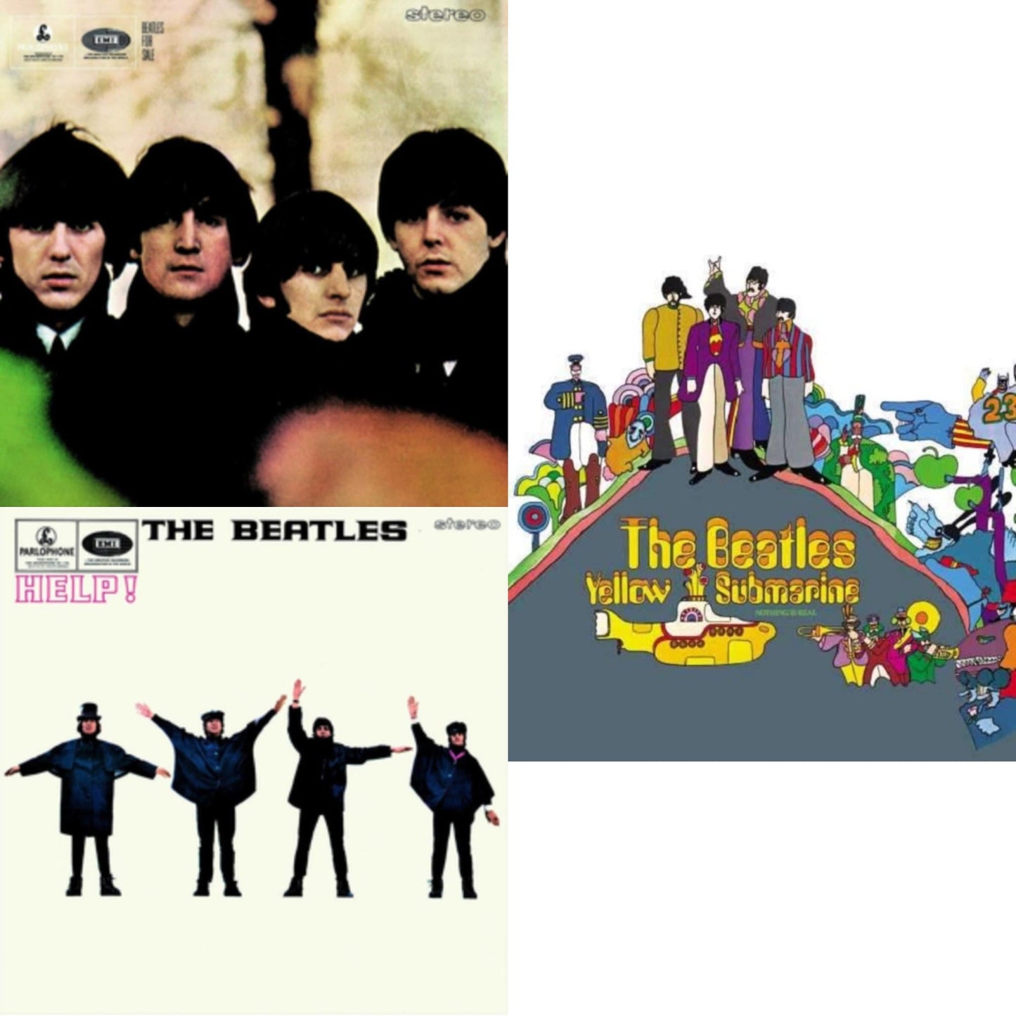 Beatles - Beatles For Sale & Help & Yellow Submarine - LP Vinyl Bundle