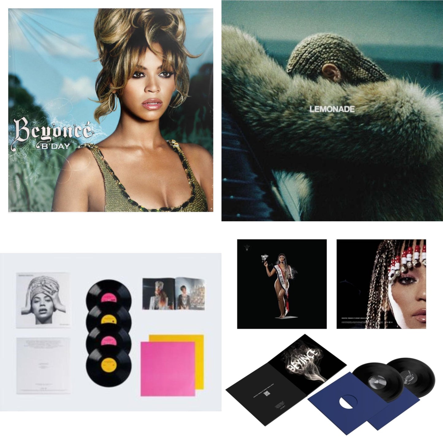 Beyonce - B'day (2LP/180G) & Lemonade (Limited 180G Yellow LP Vinyl/Dl Card Includes Audio & Video) & Homecoming: The Live Album (4LP/Slipcase Jacket/Booklet) & Cowboy Carter (X) (2LP/180G/Bead Face)