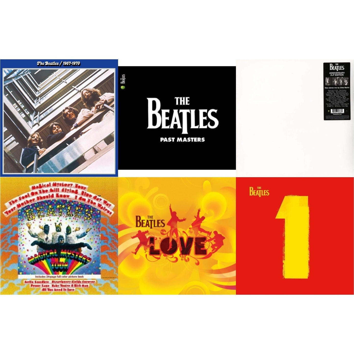 Beatles - Magical Mystery Tour & Past Masters 1 & 2 & Beatles 1967-1970 (2023 Edition) (Half-Speed) (3LP) & Love & 1 (2015 Reissue) & Beatles (The White Album) (2LP)