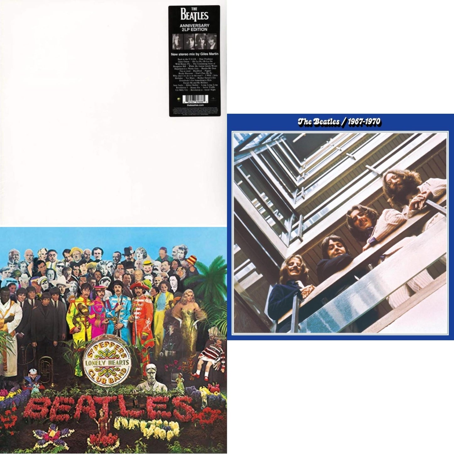 Beatles - Beatles (The White Album) (2 LP) & Sgt. Pepper's Lonely Hearts Club Band (2017 Stereo Mix/180G/Original Stencils) & Beatles 1967-1970 (2023) (Blue Vinyl/3LP) (Half-Speed)