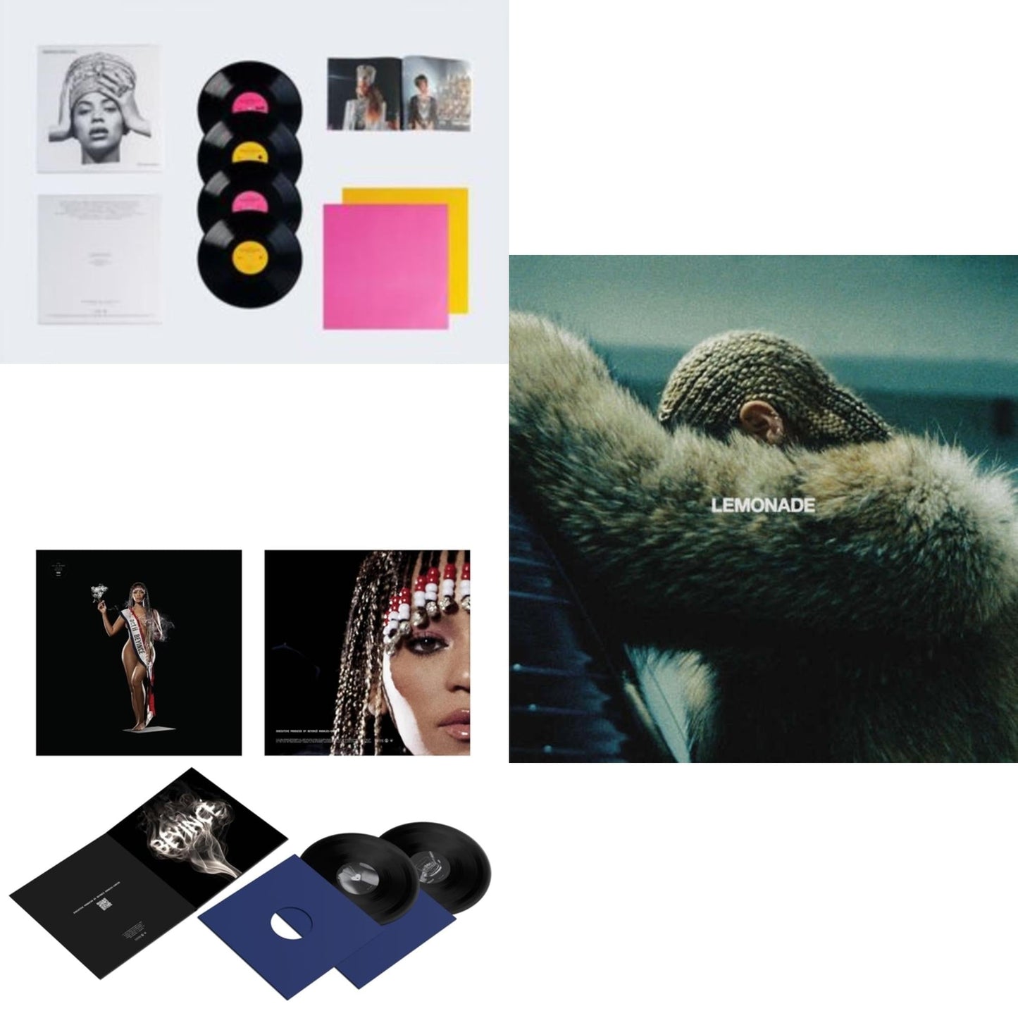 Beyonce - Homecoming: The Live Album (4LP/Slipcase Jacket/Booklet) & Cowboy Carter (X) (2LP/180G/Bead Face) & Lemonade (Limited 180G Yellow LP Vinyl/Dl Card Includes Audio & Video)