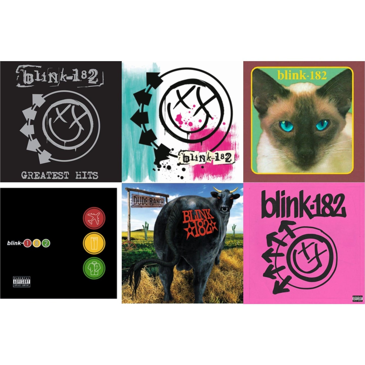 Blink-182 - One More Time… (X) & Greatest Hits (2LP) & Dude Ranch & Take Off Your Pants & Jacket & Cheshire Cat & Blink-182