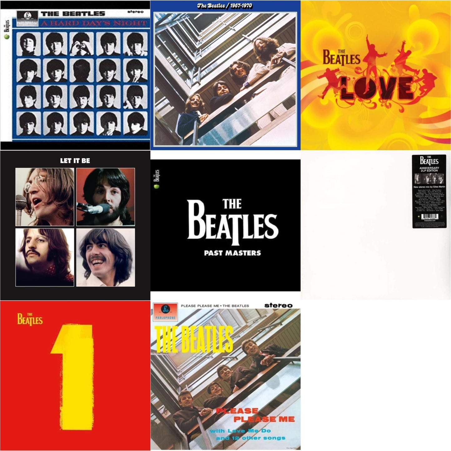 Beatles - Hard Day's Night & Please Please Me & Past Masters 1 & 2 & Beatles 1967-1970 (2023 Edition) (Half-Speed) (3LP) & Let It Be Special Edition & Love & 1 (2015 Reissue) & Beatles (The White Album) (2 LP)