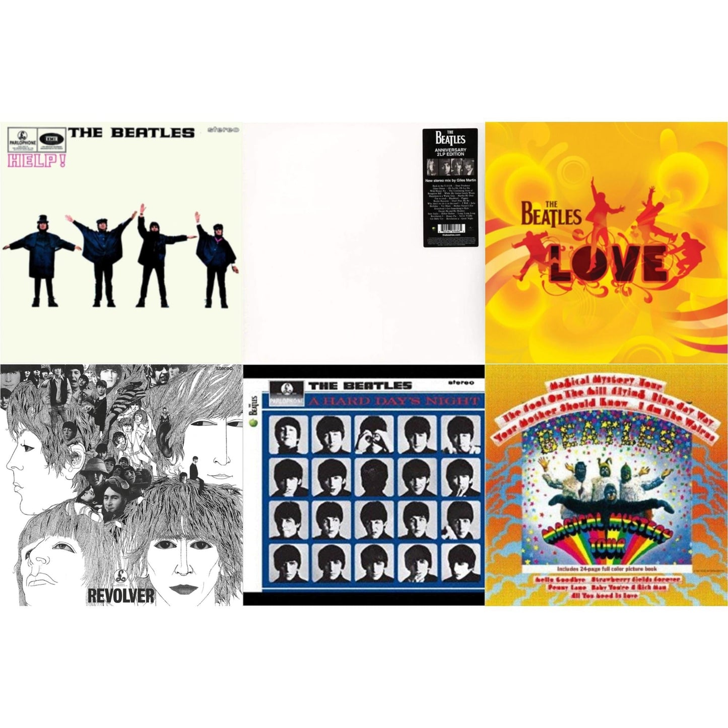 Beatles - Hard Day's Night & Help & Magical Mystery Tour & Revolver Special Edition & Love & Beatles (The White Album) (2 LP)