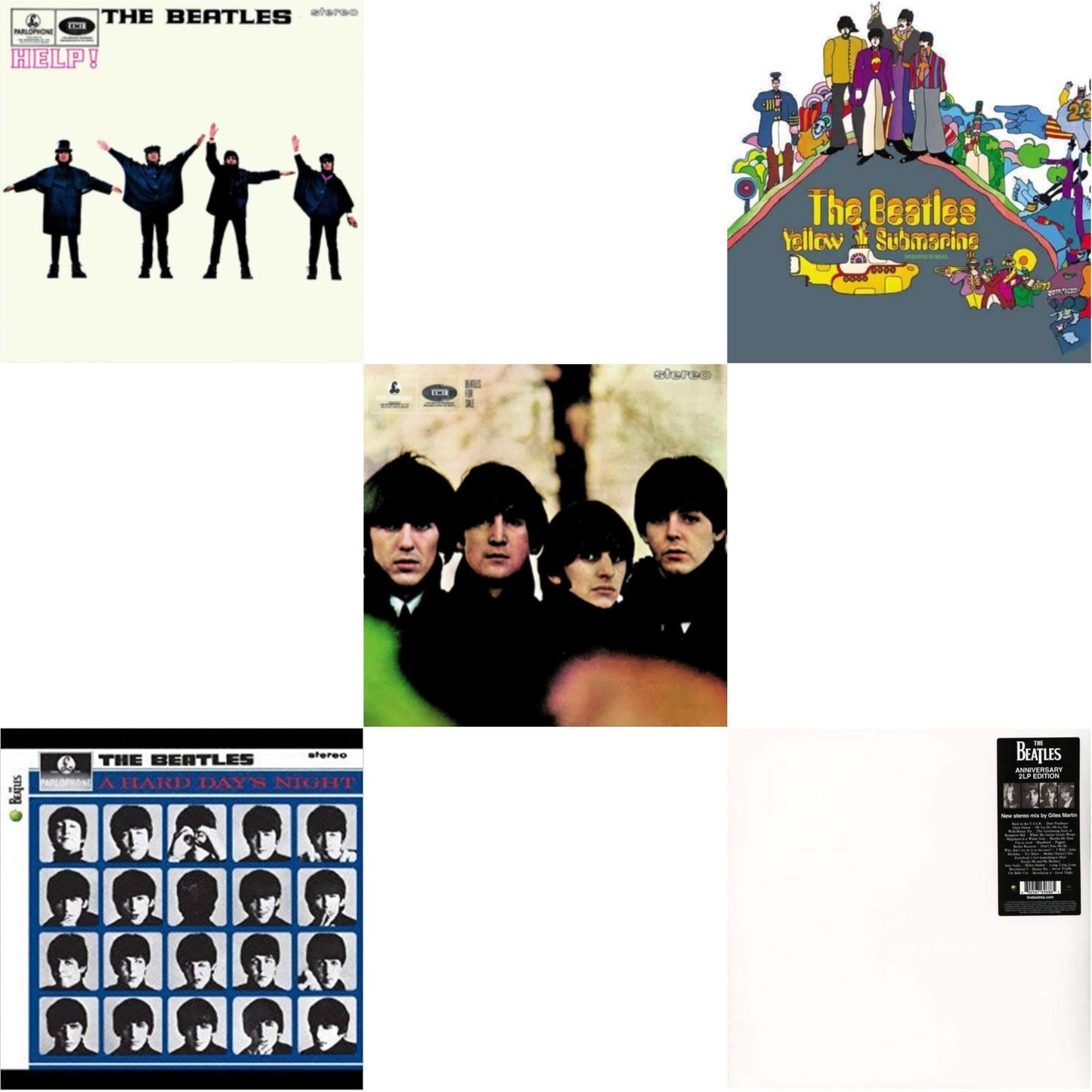 Beatles - Hard Day's Night & Beatles For Sale & Help & Yellow Submarine & Beatles (The White Album) (2 LP)