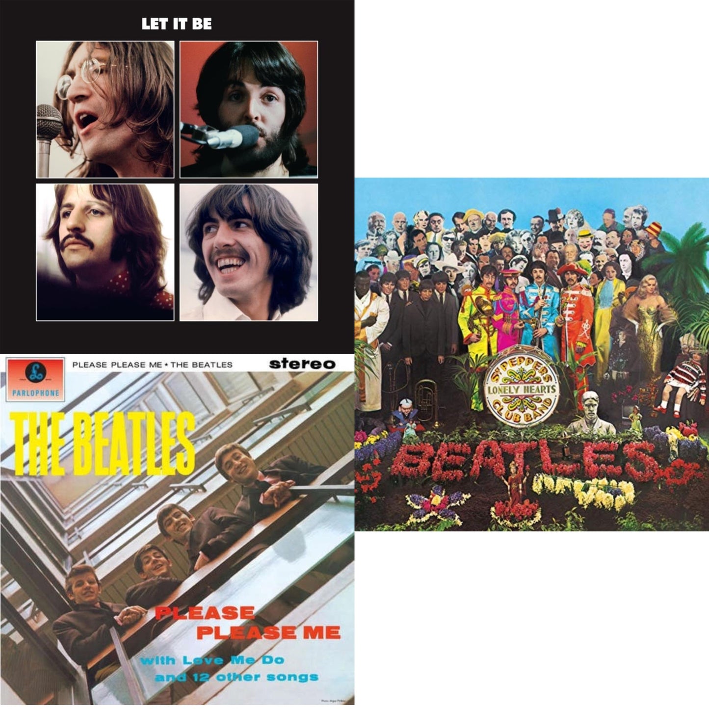 Beatles - Please Please Me & Let It Be Special Edition & Sgt. Pepper's Lonely Hearts Club Band (2017 Stereo Mix/180G/Original Stencils) - LP Vinyl Bundle