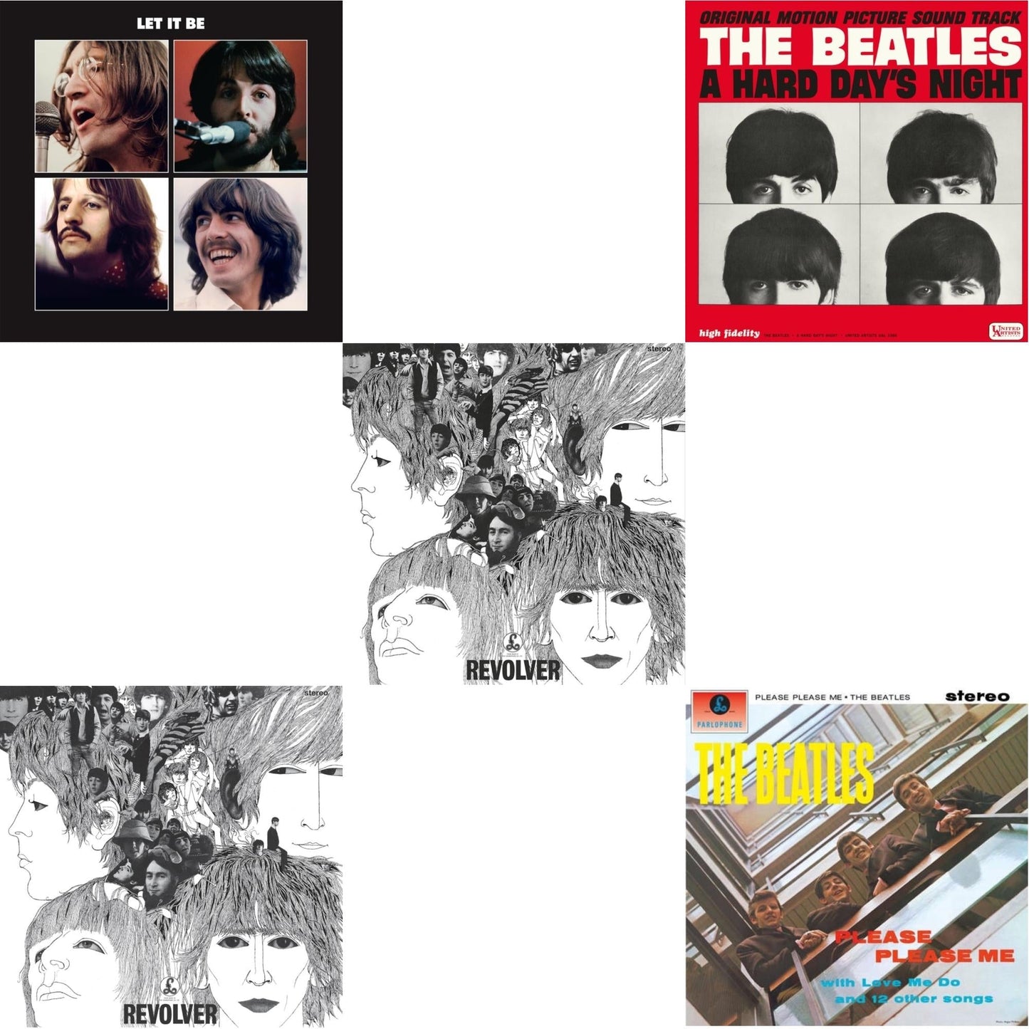 Beatles - Please Please Me & Revolver Special Edition & Revolver - Special Edition (Picture Disc) & Hard Day's Night (Ost) & Let It Be Special Edition - LP Vinyl Bundle