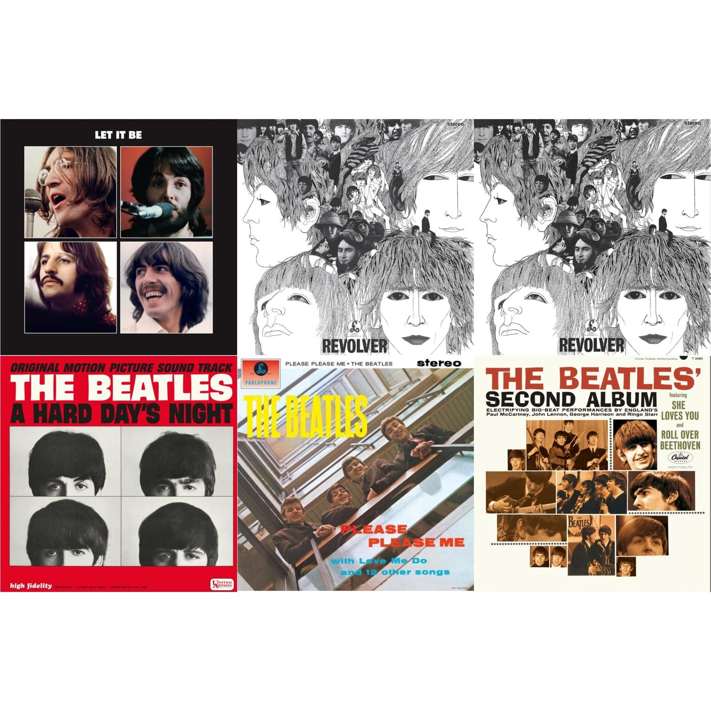 Beatles - Please Please Me & Revolver Special Edition & Revolver - Special Edition (Picture Disc) & Beatles Second Album & Hard Day's Night (Ost) & Let It Be Special Edition - LP Vinyl Bundle