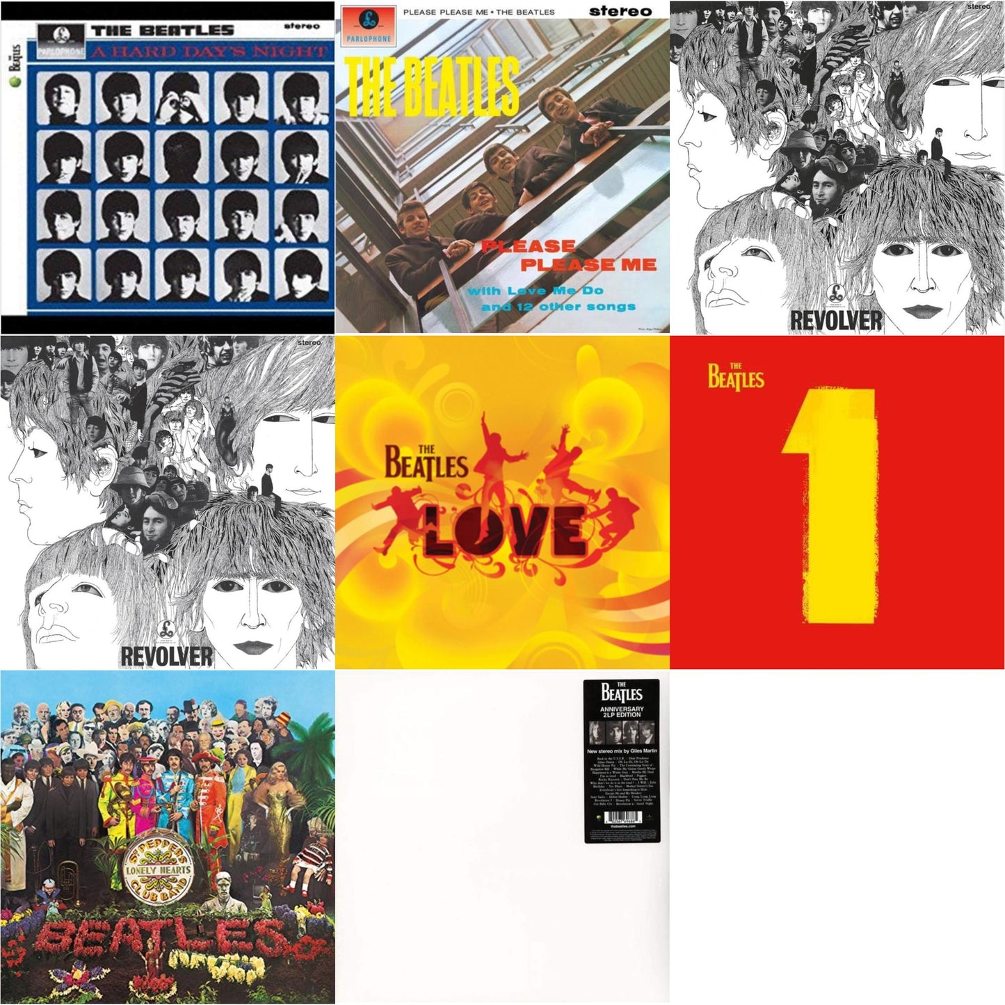 Beatles - Hard Day's Night & Please Please Me & Revolver Special Edition & Revolver - Special Edition (Picture Disc) & Love & 1 (2015 Reissue) & Sgt. Pepper's Lonely Hearts Club Band (2017 Stereo Mix/180G/Original Stencils) & Beatles (The White