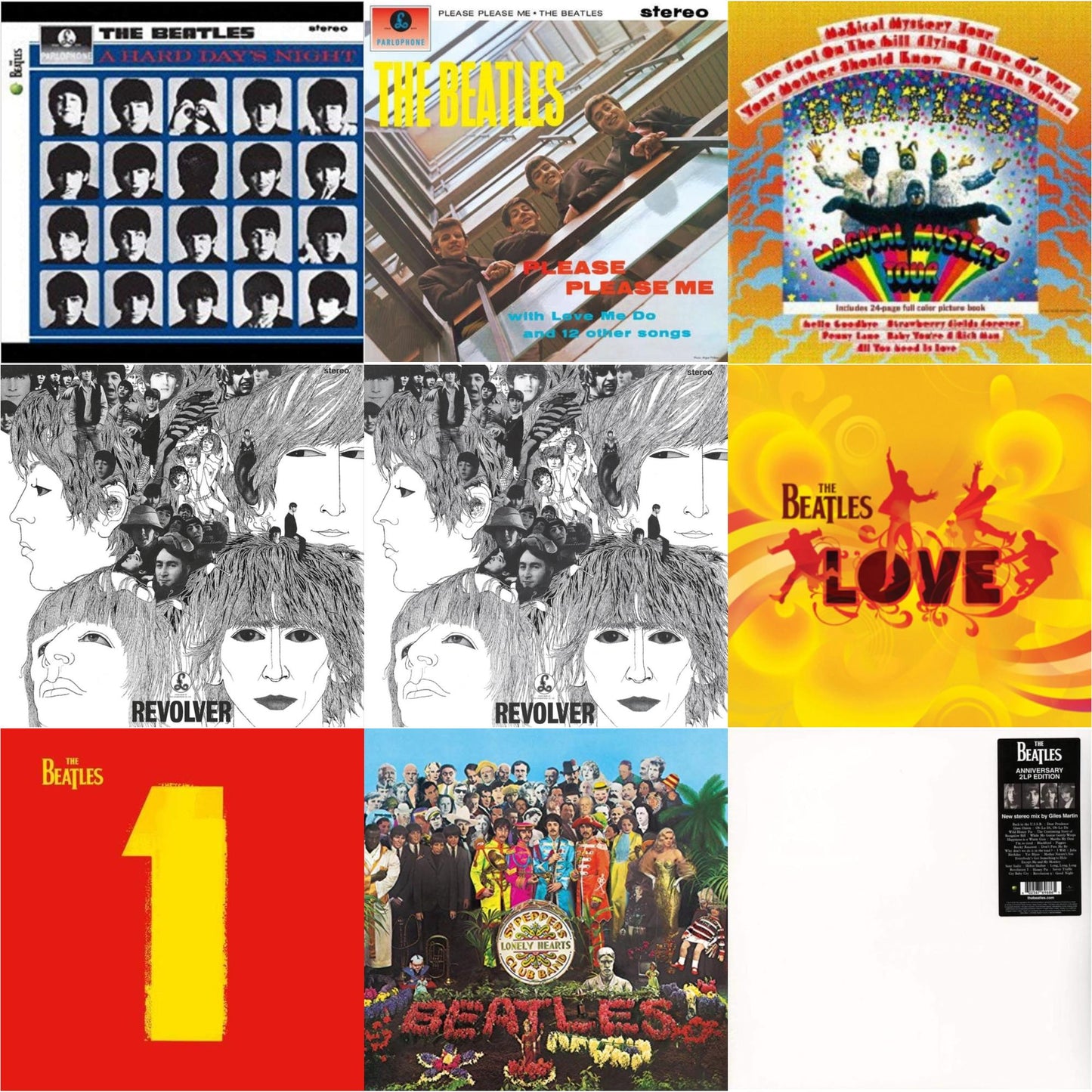 Beatles - Hard Day's Night & Please Please Me & Magical Mystery Tour & Revolver Special Edition & Revolver - Special Edition (Picture Disc) & Love & 1 (2015 Reissue) & Sgt. Pepper's Lonely Hearts Club Band (2017 Stereo Mix/180G/Original Stencils) &