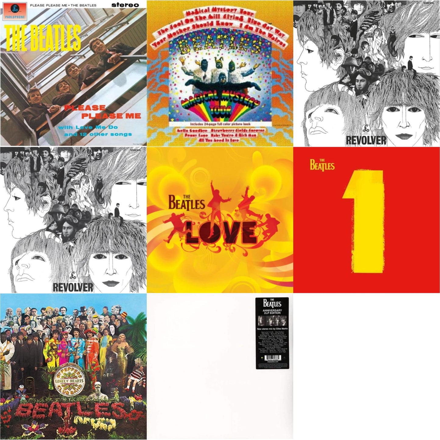 Beatles - Please Please Me & Magical Mystery Tour & Revolver Special Edition & Revolver - Special Edition (Picture Disc) & Love & 1 (2015 Reissue) & Sgt. Pepper's Lonely Hearts Club Band (2017 Stereo Mix/180G/Original Stencils) & Beatles (The White
