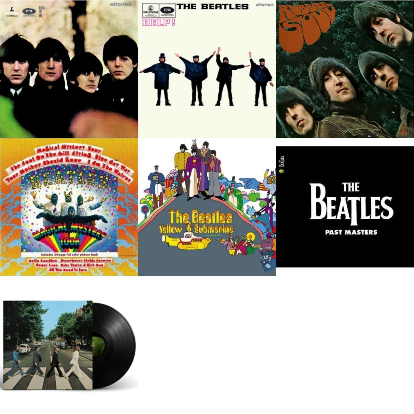 Beatles - Beatles For Sale & Help & Rubber Soul & Magical Mystery Tour & Yellow Submarine & Past Masters 1 & 2 & Abbey Road Anniversary - LP Vinyl Bundle