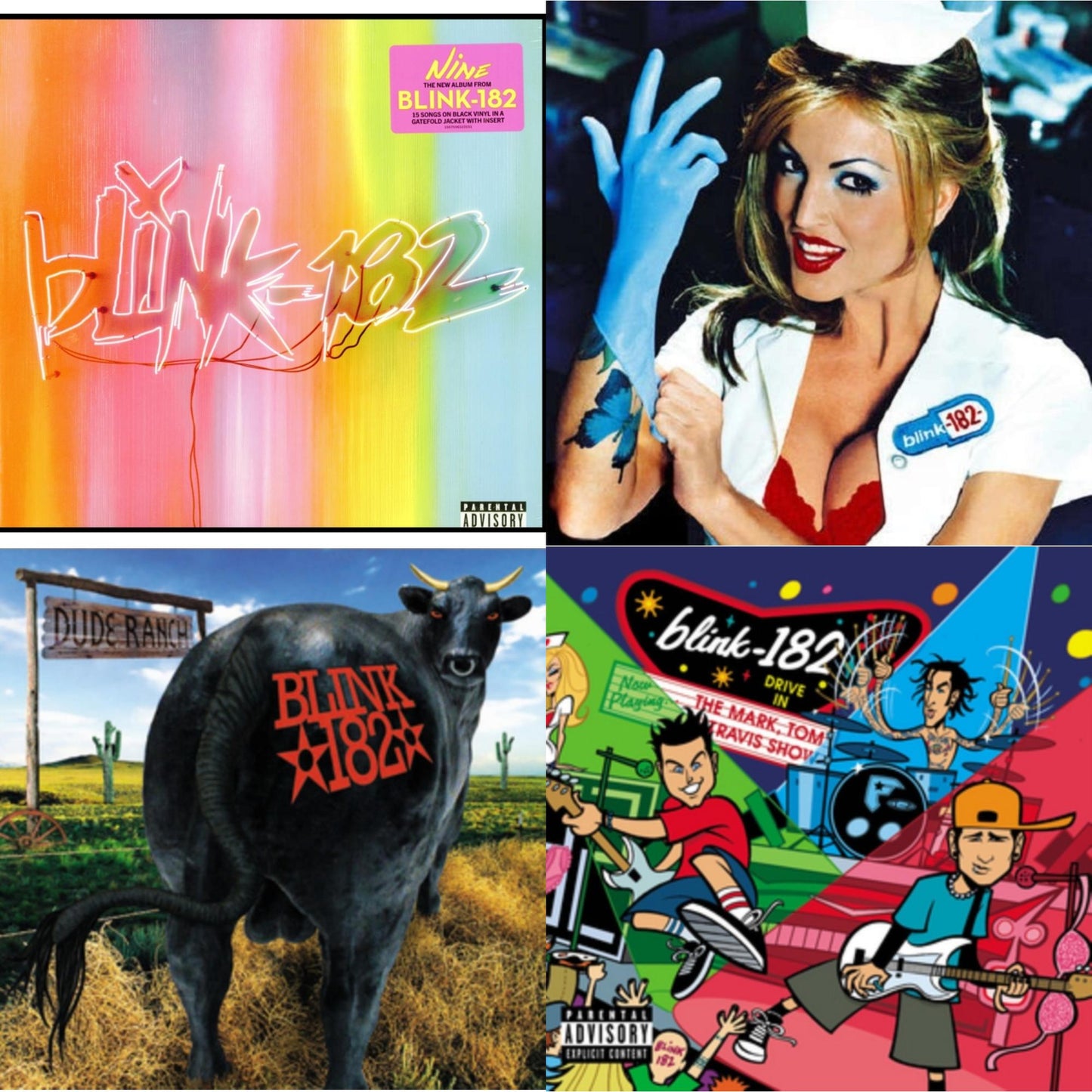 Blink-182 - Nine (140G) & Enema Of The State (X) & Dude Ranch & Mark Tom & Travis Show (Enema Strikes Back) - LP Vinyl Bundle
