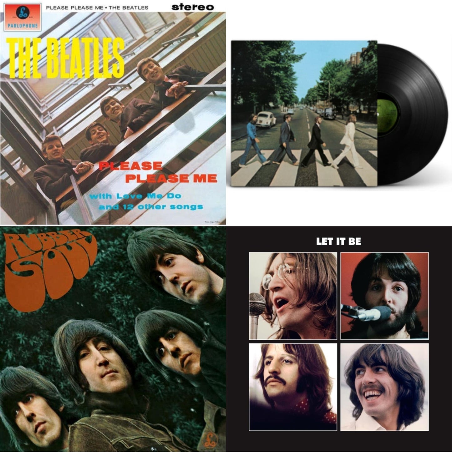 Beatles - Please Please Me & Rubber Soul & Let It Be Special Edition & Abbey Road Anniversary - LP Vinyl Bundle