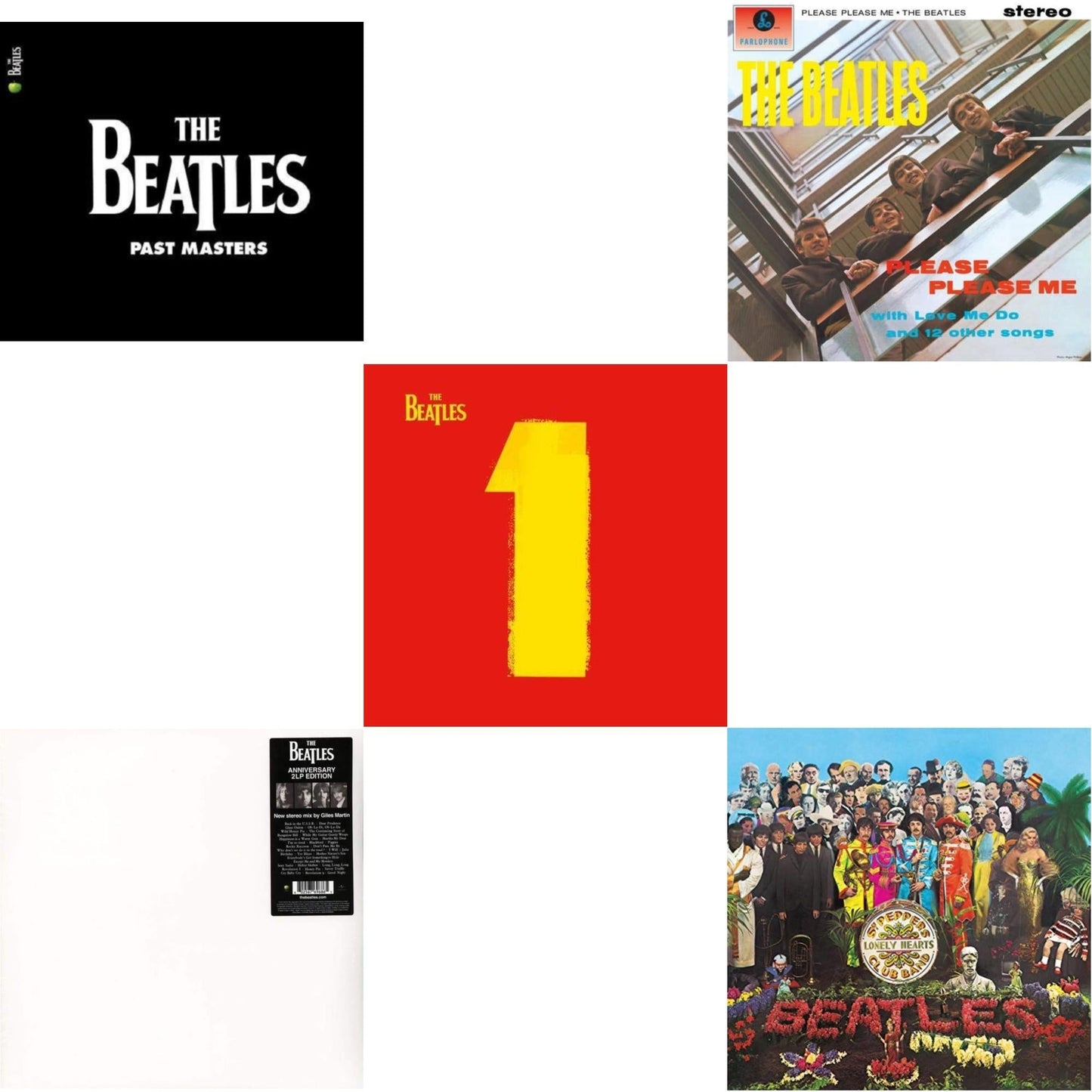 Beatles - Please Please Me & Past Masters 1 & 2 & 1 (2015 Reissue) & Sgt. Pepper's Lonely Hearts Club Band (2017 Stereo Mix/180G/Original Stencils) & Beatles (The White Album) (2LP)