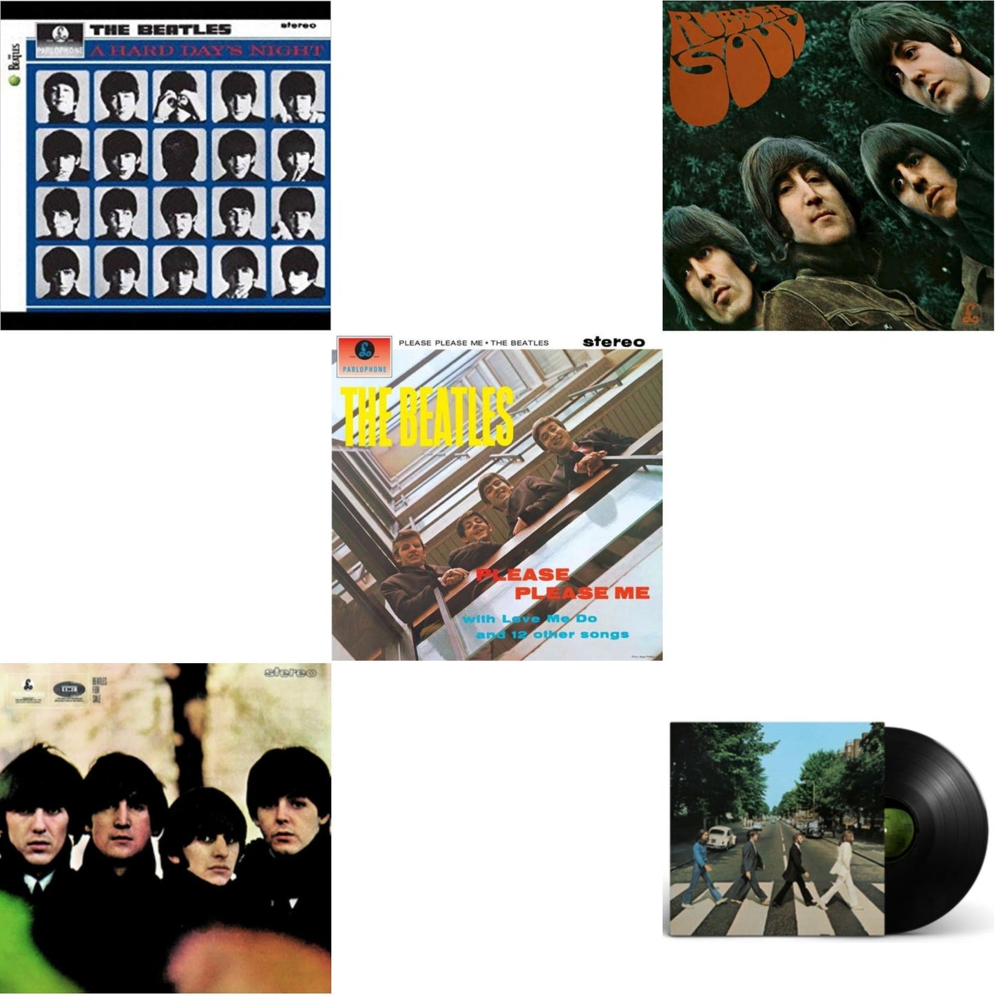 Beatles - Hard Day's Night & Beatles For Sale & Please Please Me & Rubber Soul & Abbey Road Anniversary - LP Vinyl Bundle
