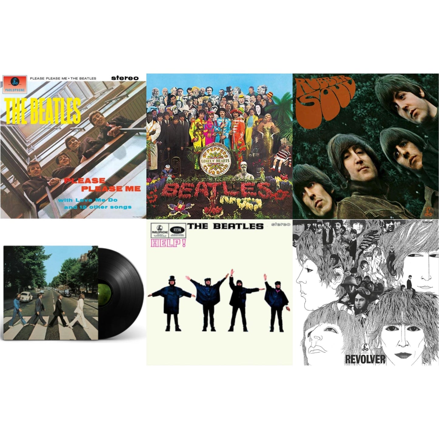 Beatles - Help & Please Please Me & Rubber Soul & Revolver Special Edition & Sgt. Pepper's Lonely Hearts Club Band (2017 Stereo Mix/180G/Original Stencils) & Abbey Road Anniversary - LP Vinyl Bundle