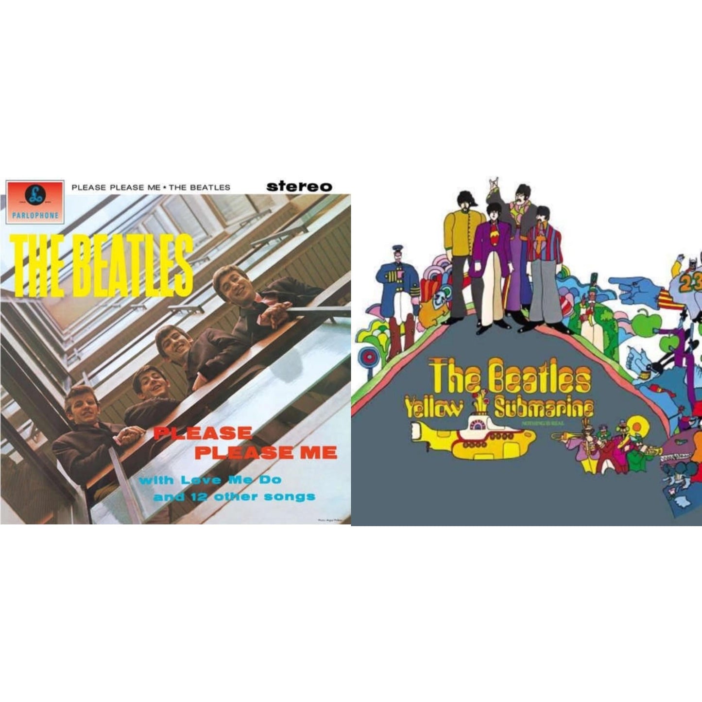 Beatles - Please Please Me & Yellow Submarine - LP Vinyl Bundle