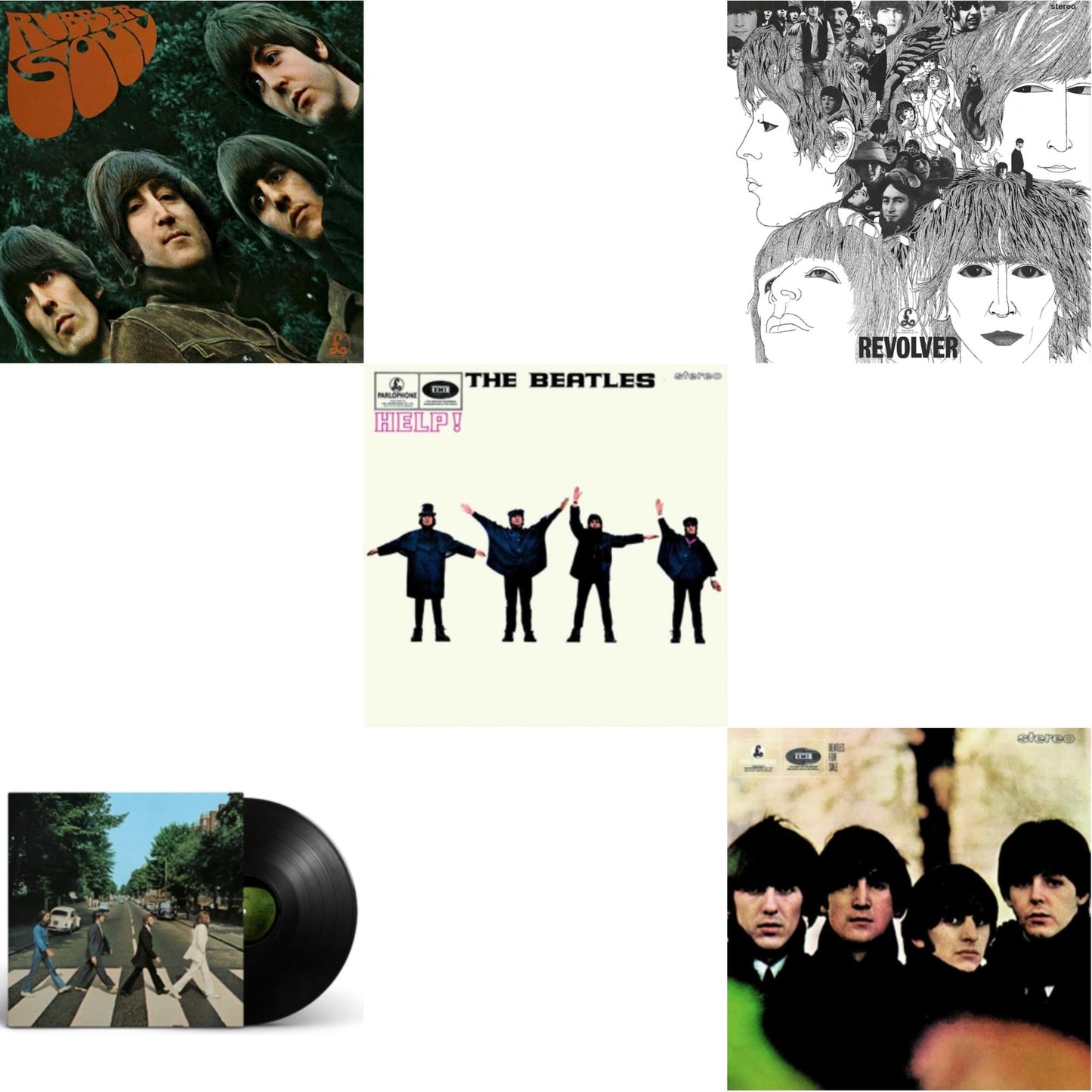 Beatles - Beatles For Sale & Help & Rubber Soul & Revolver Special Edition & Abbey Road Anniversary - LP Vinyl Bundle