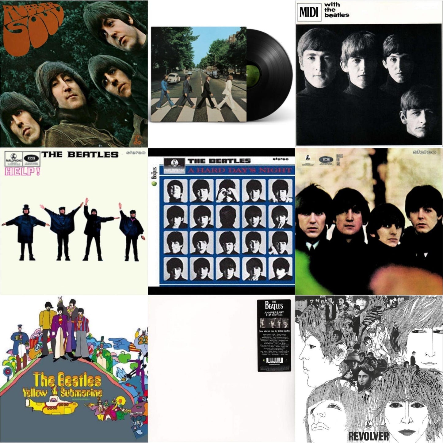 Beatles - Hard Day's Night & Beatles For Sale & Help & Rubber Soul & With The Beatles & Yellow Submarine & Revolver Special Edition & Beatles (The White Album) (2 LP) & Abbey Road Anniversary