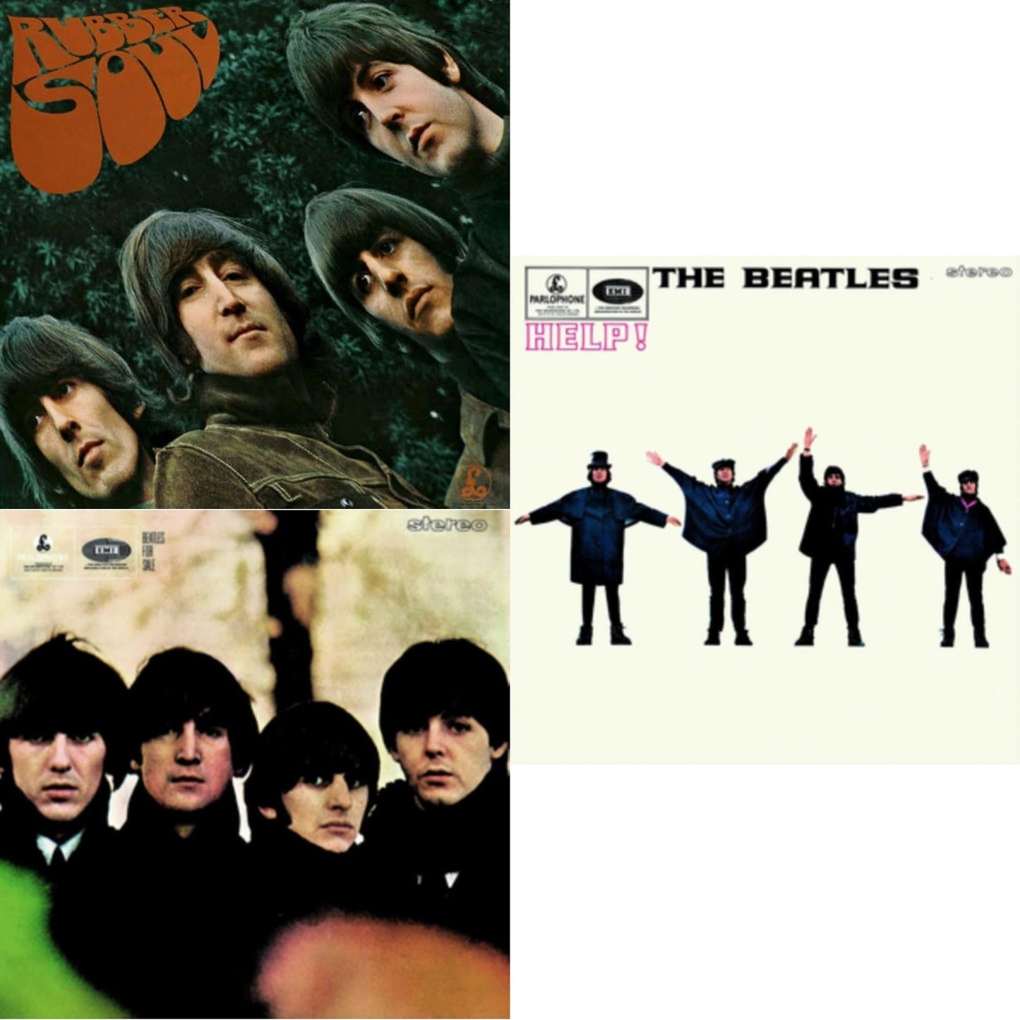 Beatles - Beatles For Sale & Help & Rubber Soul - LP Vinyl Bundle