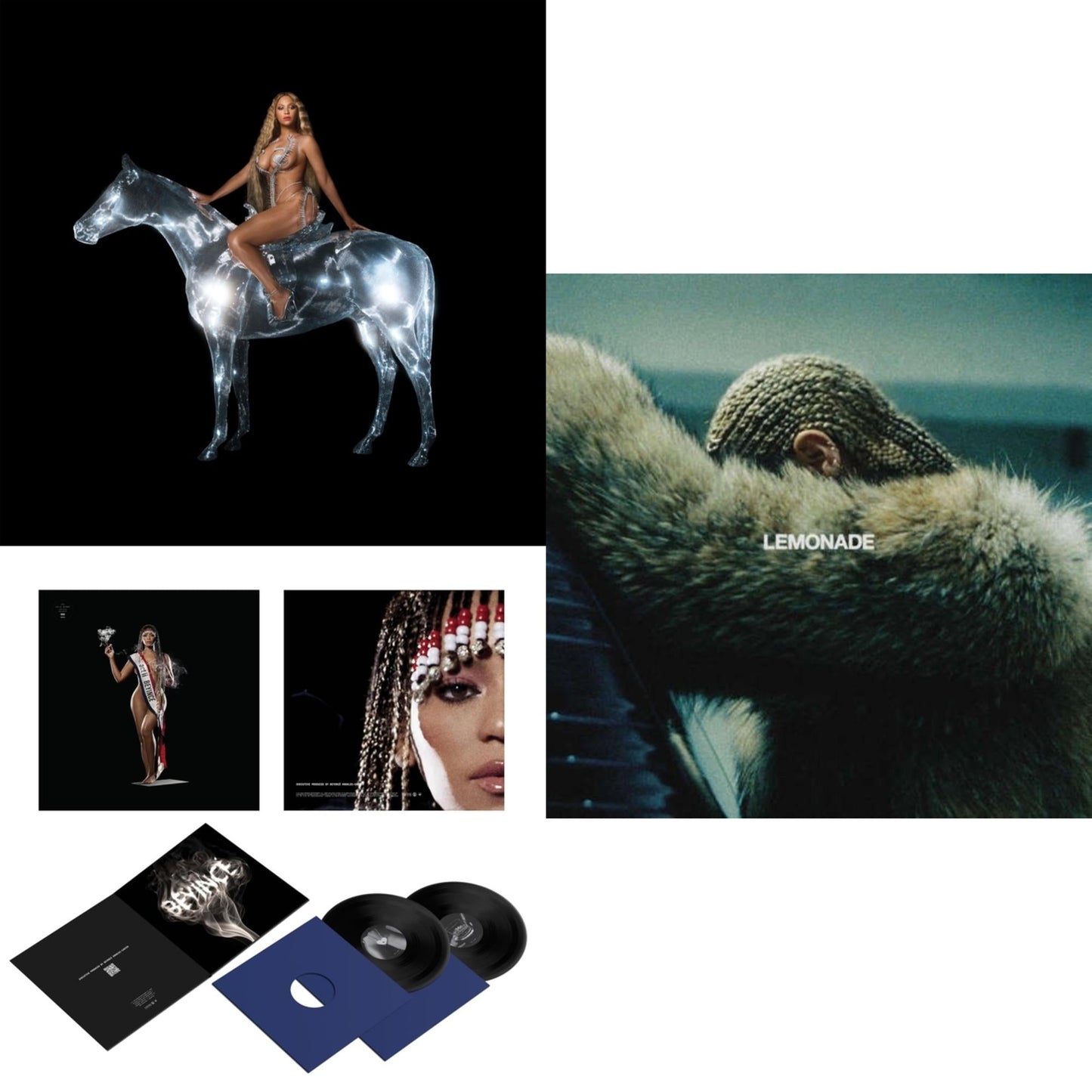 Beyonce - Renaissance (X) (180G/2LP) & Cowboy Carter (X) (2LP/180G/Bead Face) & Lemonade (Limited 180G Yellow LP Vinyl/Dl Card Includes Audio & Video)