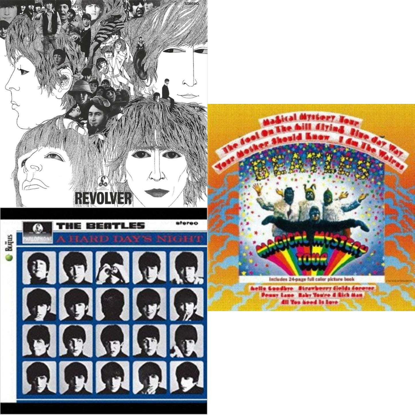 Beatles - Hard Day's Night & Magical Mystery Tour & Revolver Special Edition - LP Vinyl Bundle