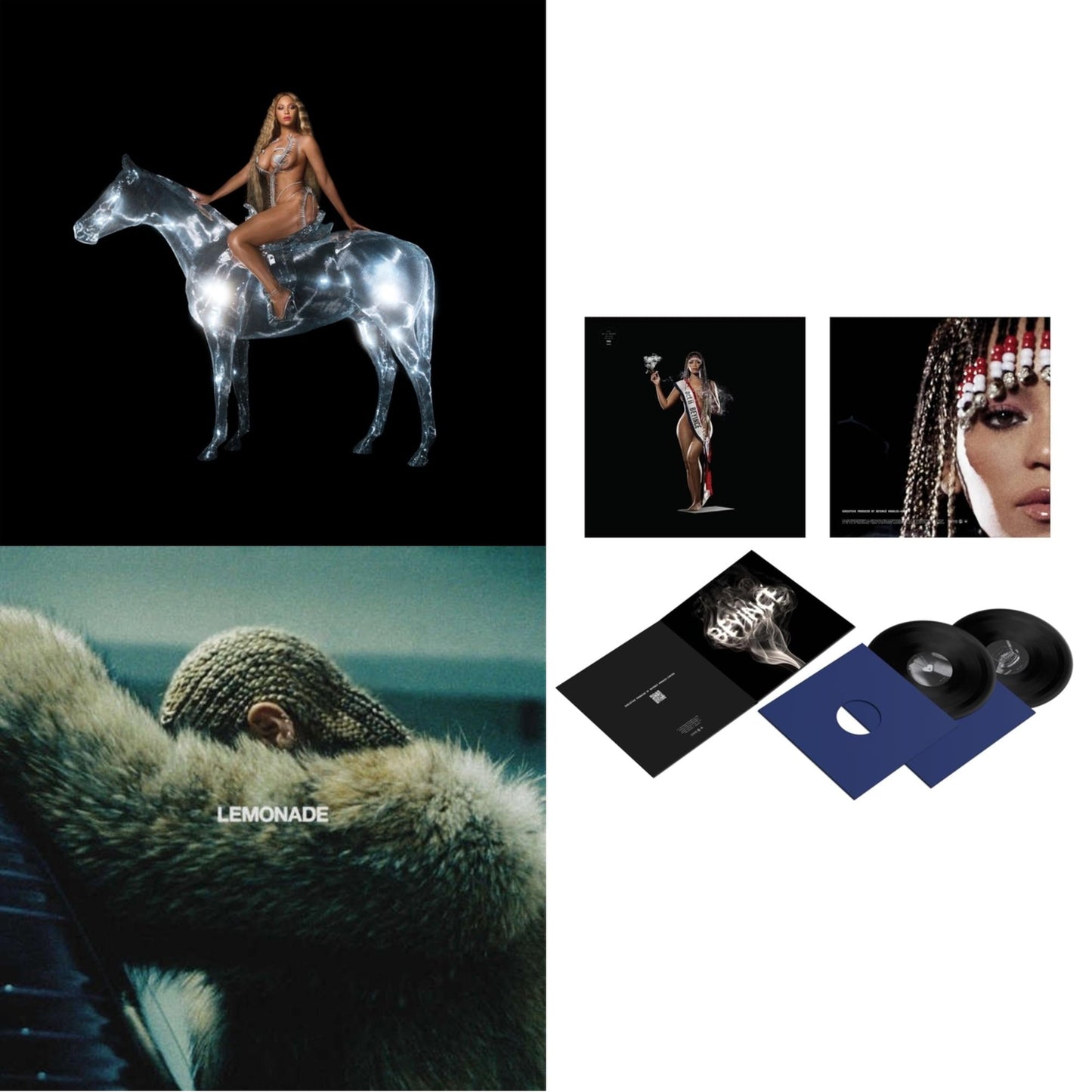 Beyonce - Renaissance (X) (180G/2LP) & Lemonade (Limited 180G Yellow LP Vinyl/Dl Card Includes Audio & Video) & Cowboy Carter (X) (2LP/180G/Bead Face)