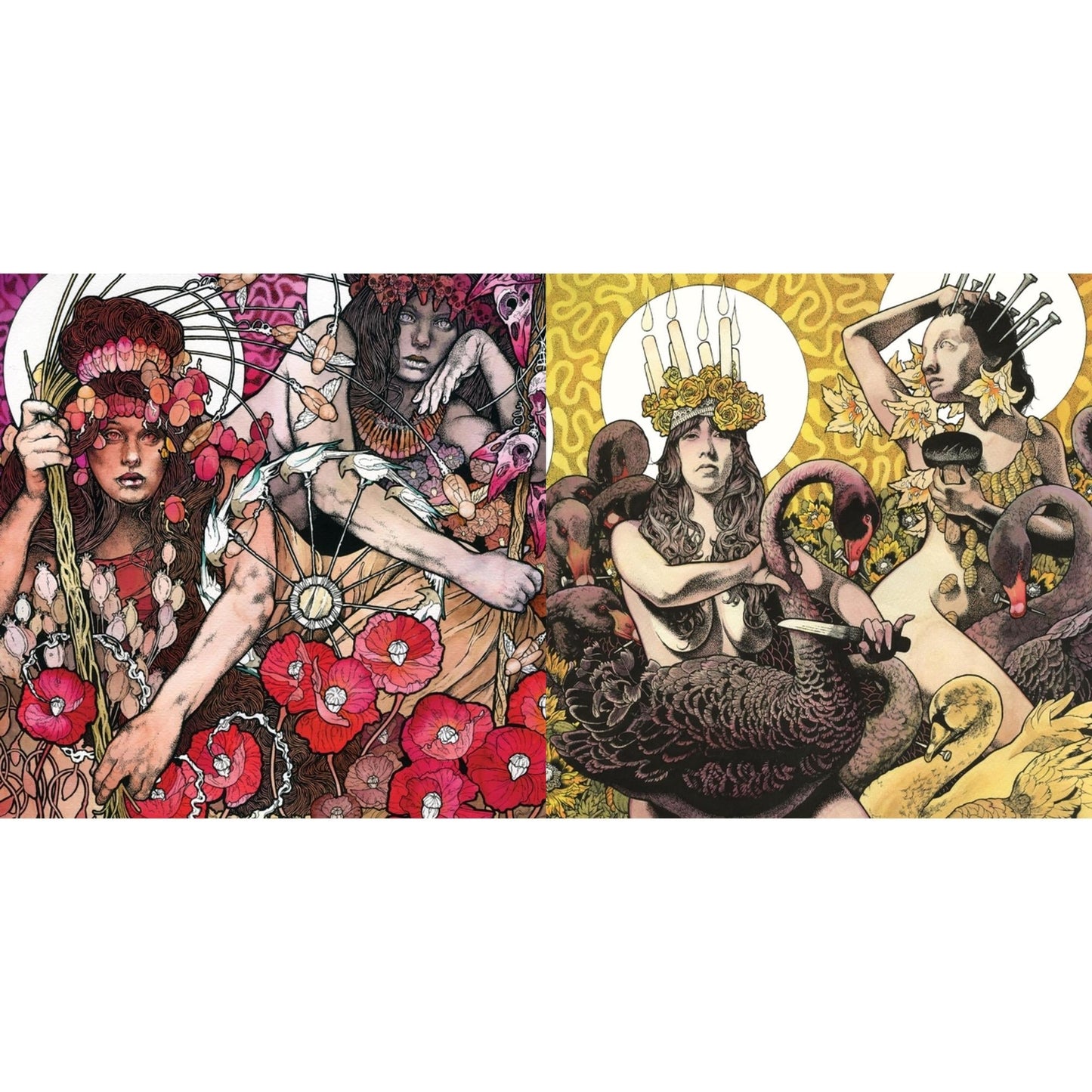 Baroness - Red Album (Red, Milky Clear & Black Ripple Effect Vinyl/2LP) & Yellow & Green (Neon Yellow, Milky Clear & Black/Neon Green, Milky Clear & Black Ripple Vinyl/2LP)