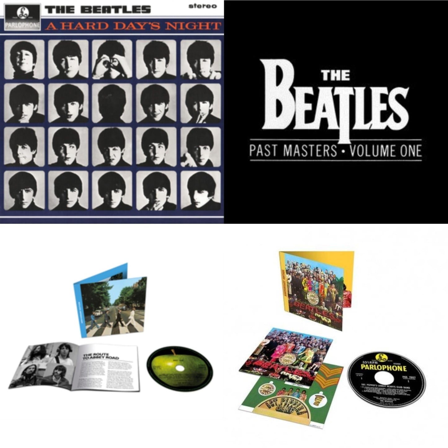 Beatles - Hard Day's Night & Past Masters Vol.1 & 2 & Abbey Road Anniversary & Sgt. Pepper's Lonely Hearts Club Band (Anniversary Edition) - CD Bundle