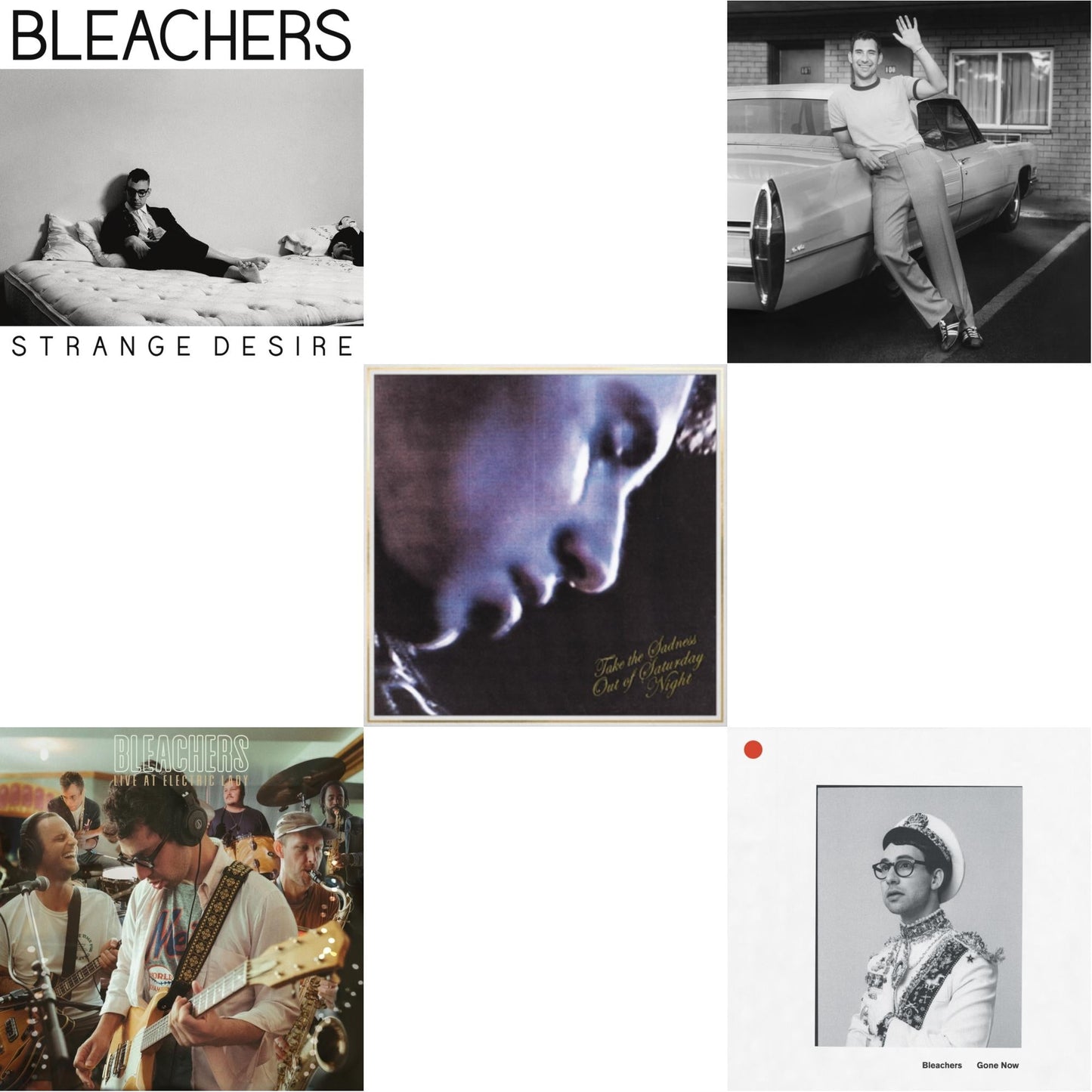 Bleachers - Gone Now (180G/Gold Palate LP Vinyl) & Strange Desire (180G/Translucent Yellow LP Vinyl) & Take The Sadness Out Of Saturday Night (180G/Green Glow LP Vinyl) & Live At Electric Lady (Fruit Punch Colored LP Vinyl/140G) & Bleachers (Clear