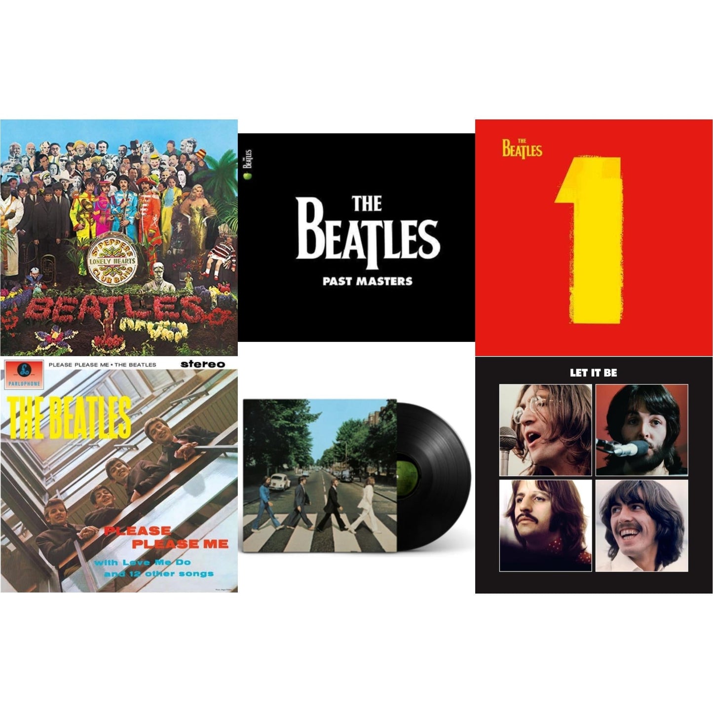 Beatles - Please Please Me & Past Masters 1 & 2 & Let It Be Special Edition & 1 (2015 Reissue) & Sgt. Pepper's Lonely Hearts Club Band (2017 Stereo Mix/180G/Original Stencils) & Abbey Road Anniversary - LP Vinyl Bundle