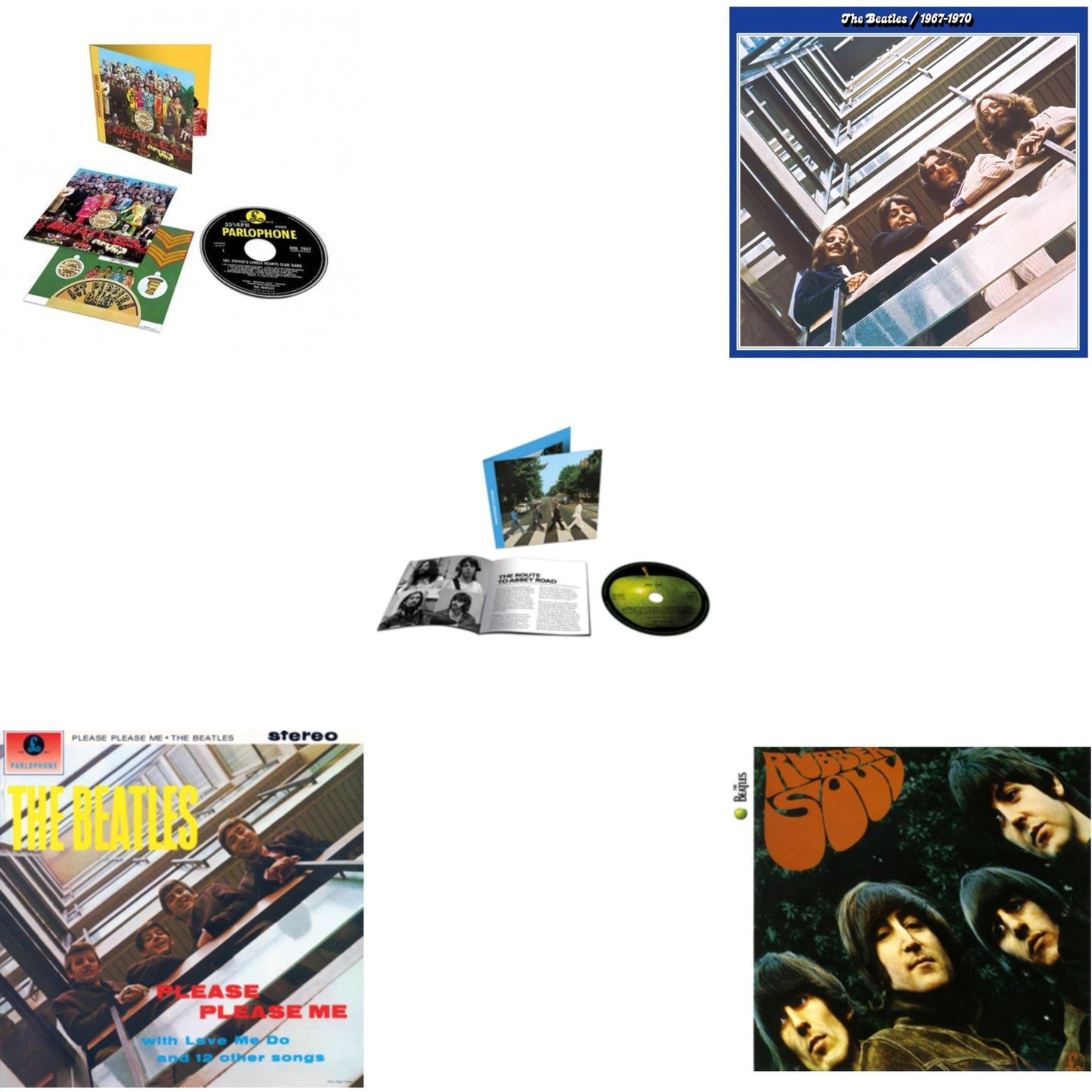 Beatles - Please Please Me & Rubber Soul & Beatles 1967-1970 (2023 Edition) (2CD) & Abbey Road Anniversary & Sgt. Pepper's Lonely Hearts Club Band (Anniversary Edition)