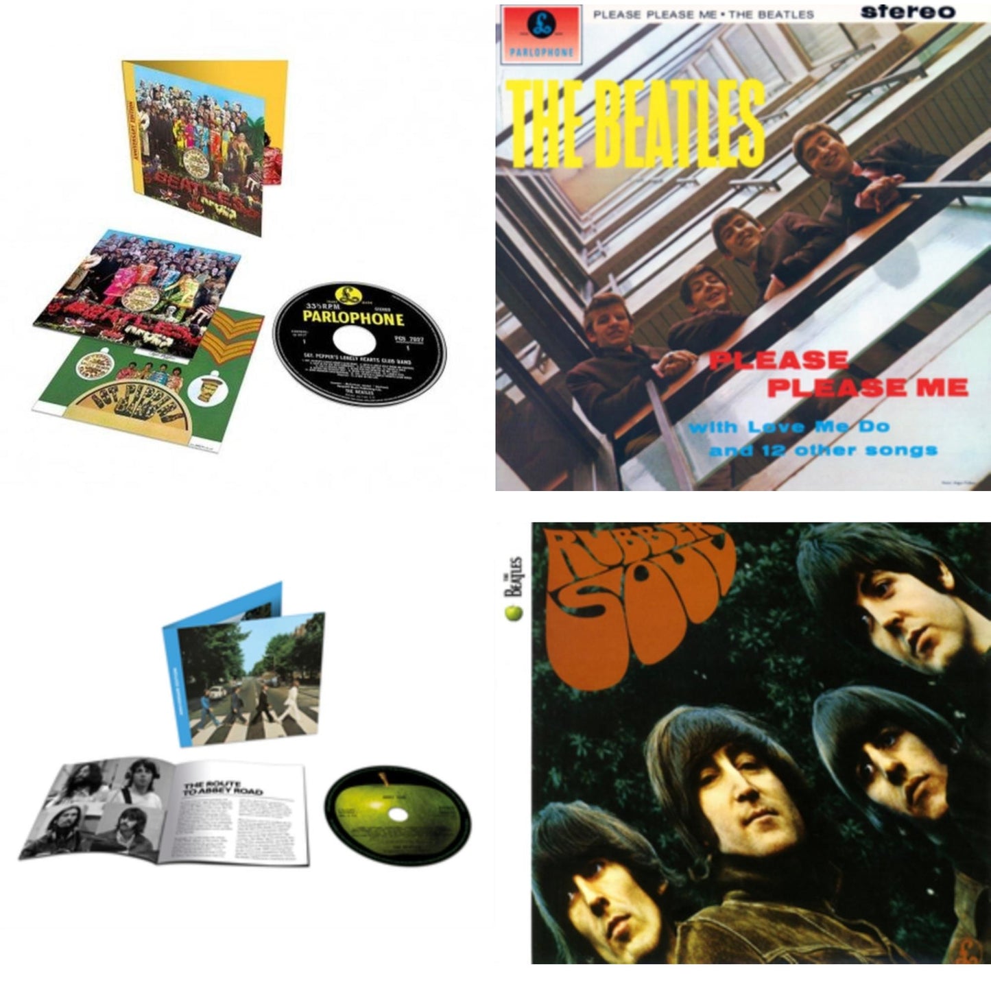 Beatles - Please Please Me & Rubber Soul & Abbey Road Anniversary & Sgt. Pepper's Lonely Hearts Club Band (Anniversary Edition) - CD Bundle