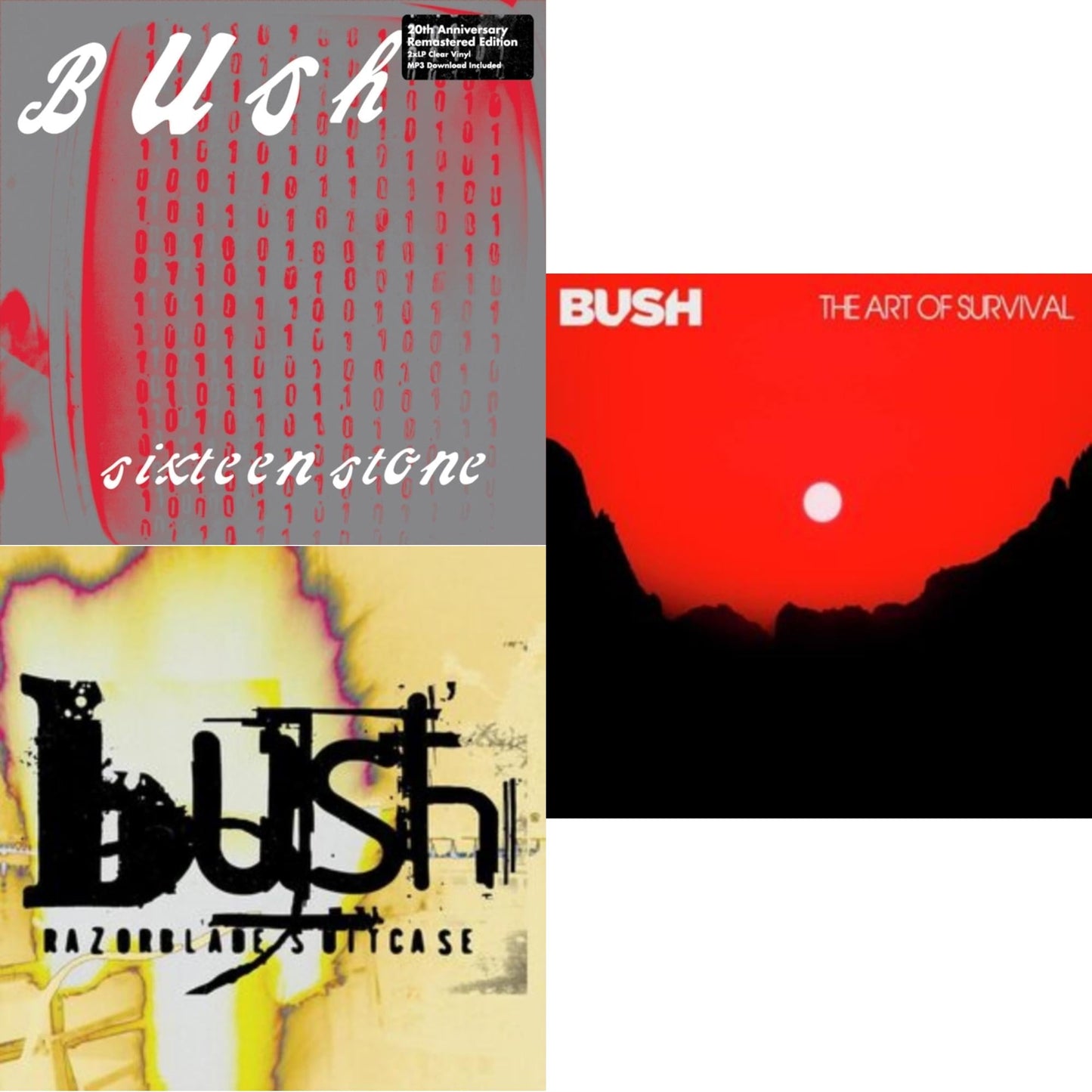 Bush - Razorblade Suitcase (In Addition) (Pink LP Vinyl) (Ten Bands One Cause) & Art Of Survival (Black LP Vinyl) & Sixteen Stone