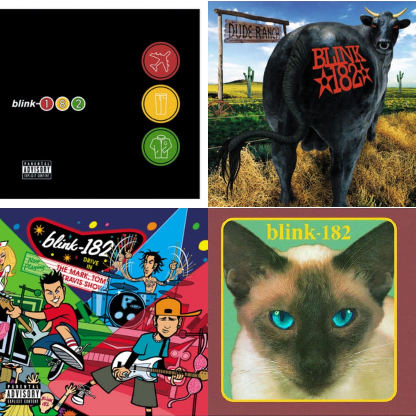 Blink-182 - Dude Ranch & Take Off Your Pants & Jacket & Mark Tom & Travis Show (Enema Strikes Back) & Cheshire Cat - LP Vinyl Bundle