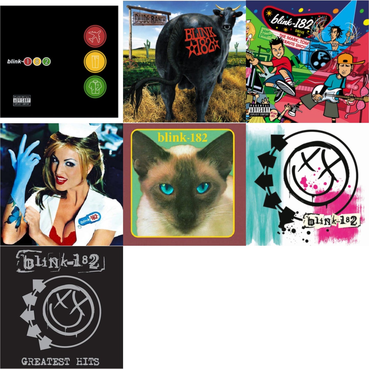 Blink-182 - Greatest Hits (2LP) & Enema Of The State (X) & Dude Ranch & Take Off Your Pants & Jacket & Mark Tom & Travis Show (Enema Strikes Back) & Cheshire Cat & Blink-182
