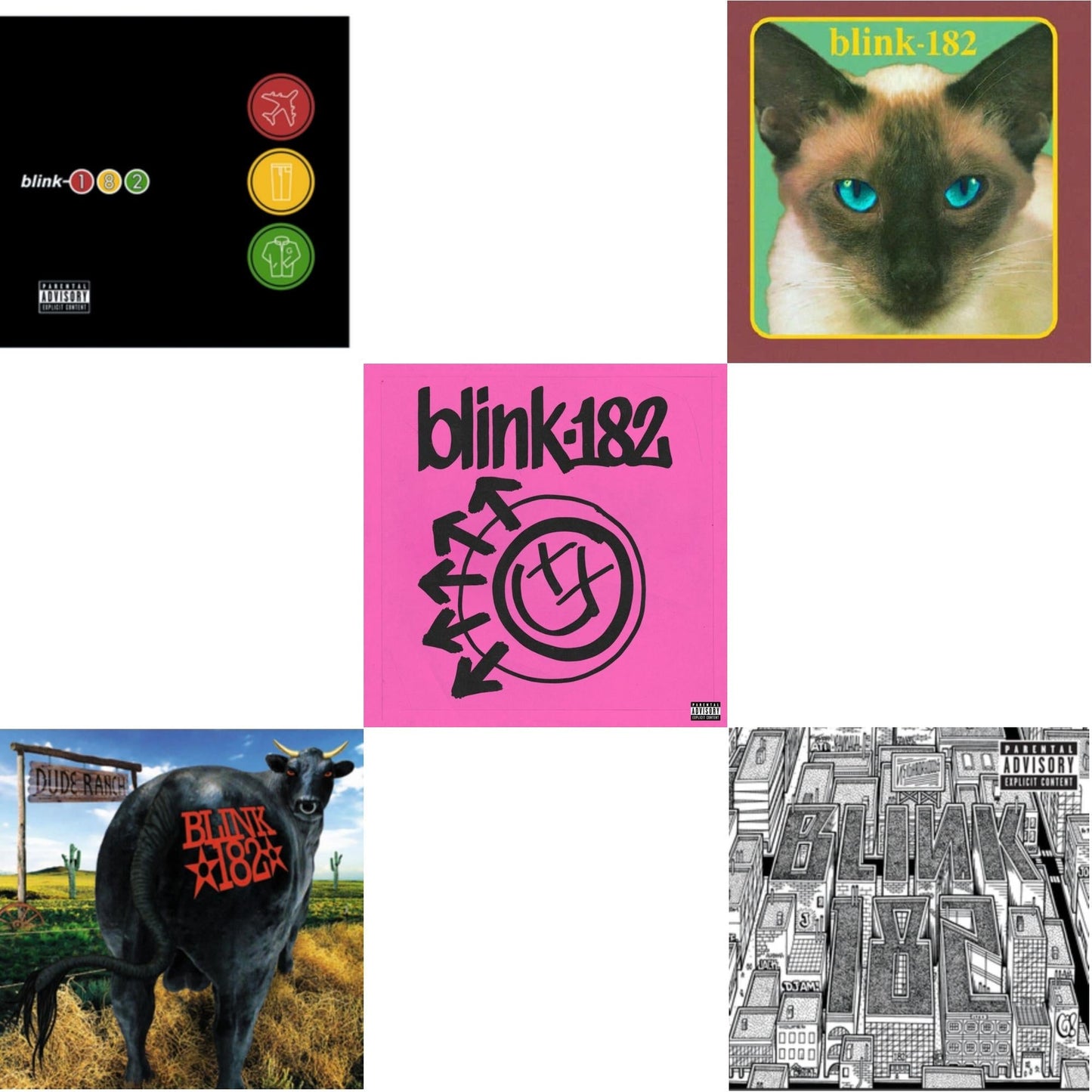 Blink-182 - One More Time… (X) & Dude Ranch & Take Off Your Pants & Jacket & Cheshire Cat & Neighborhoods - LP Vinyl Bundle
