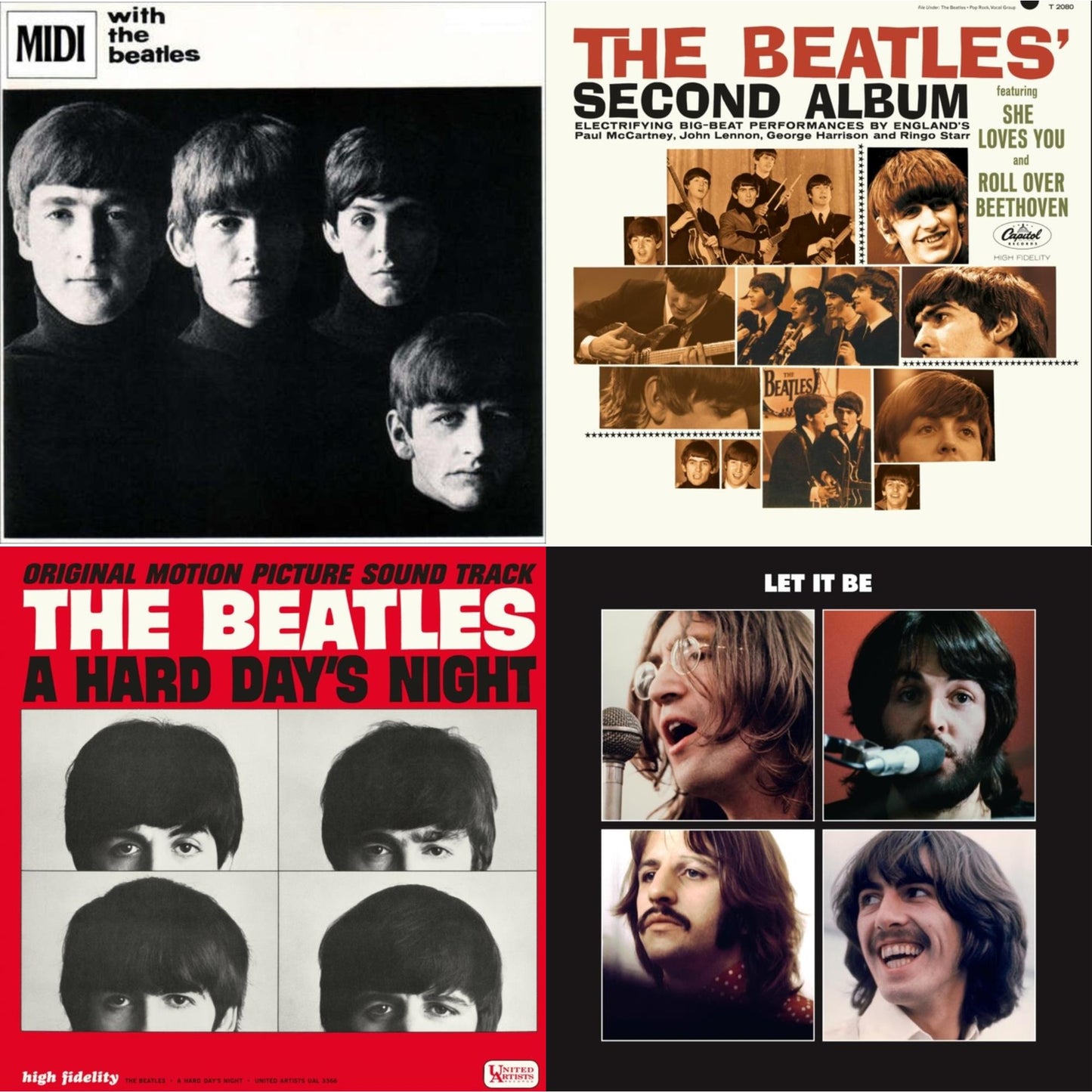 Beatles - With The Beatles & Beatles Second Album & Hard Day's Night (Ost) & Let It Be Special Edition - LP Vinyl Bundle